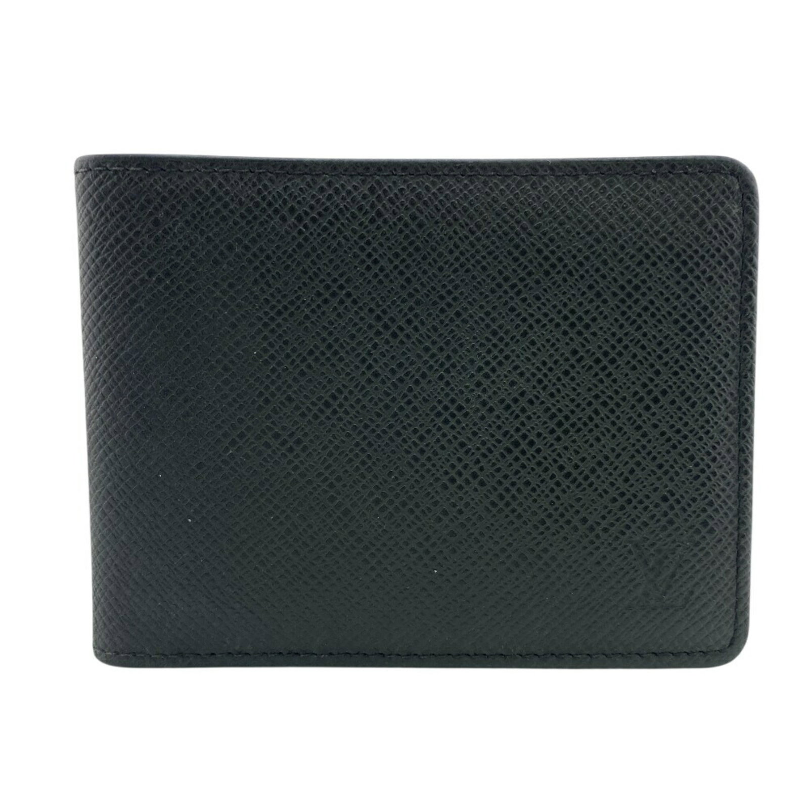 Louis Vuitton Wallet (Bi-Fold) Leather: Louis Vuitton Wallet (Bi-Fold) Leather Black leather bi-fold wallet from Louis Vuitton, measuring 9cm x 12cm. The classic design features a timeless combination of style and functionality. Made from h