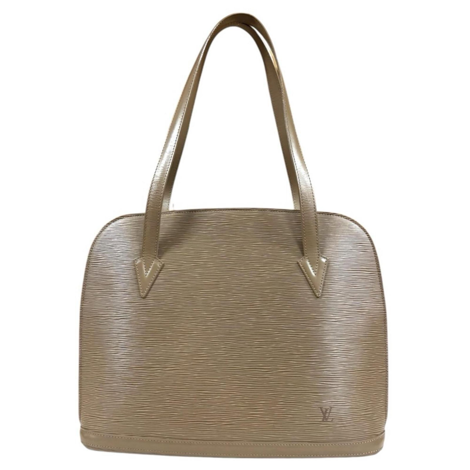 Vuitton Leather Epi Bag Shoulder Louis: Vuitton Leather Epi Bag Shoulder Louis Gray Epi leather shoulder bag from Louis Vuitton, featuring the iconic monogram pattern and signature style. Made in France with high-quality materials, this