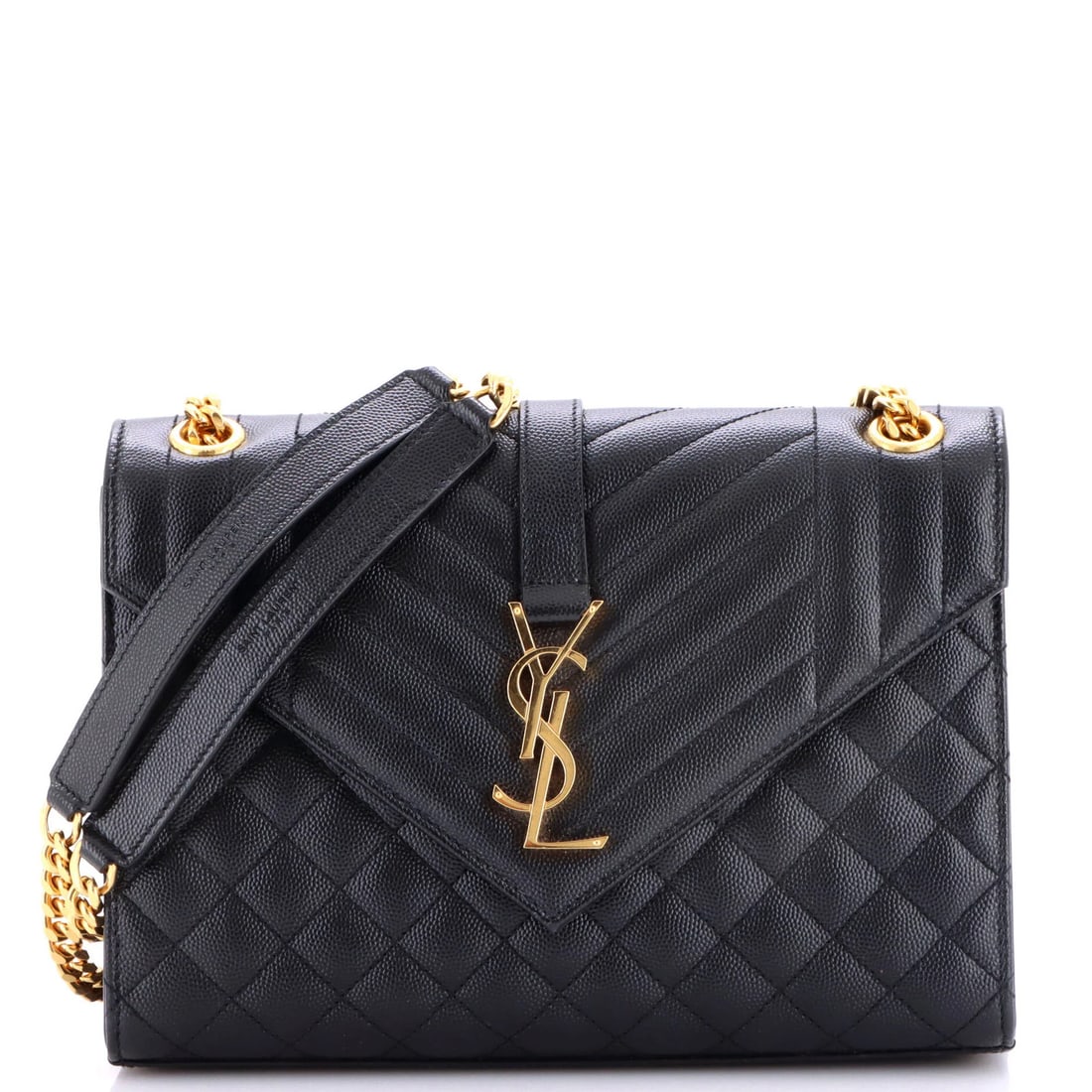 Mixed Matelasse Leather Medium Satchel Envelope Classic Monogram Saint Laurent (1 of 6)