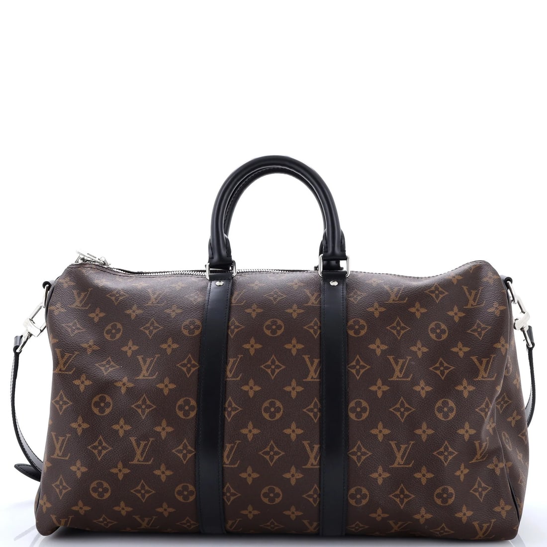 Louis Vuitton Monogram Canvas Keepall Macassar Bandouliere Bag: Louis Vuitton Monogram Canvas Keepall Macassar Bandouliere Bag Brown Louis Vuitton Monogram Canvas Keepall Bandouliere Bag with minor creases and scuffs, featuring a classic design with a 45cm size,