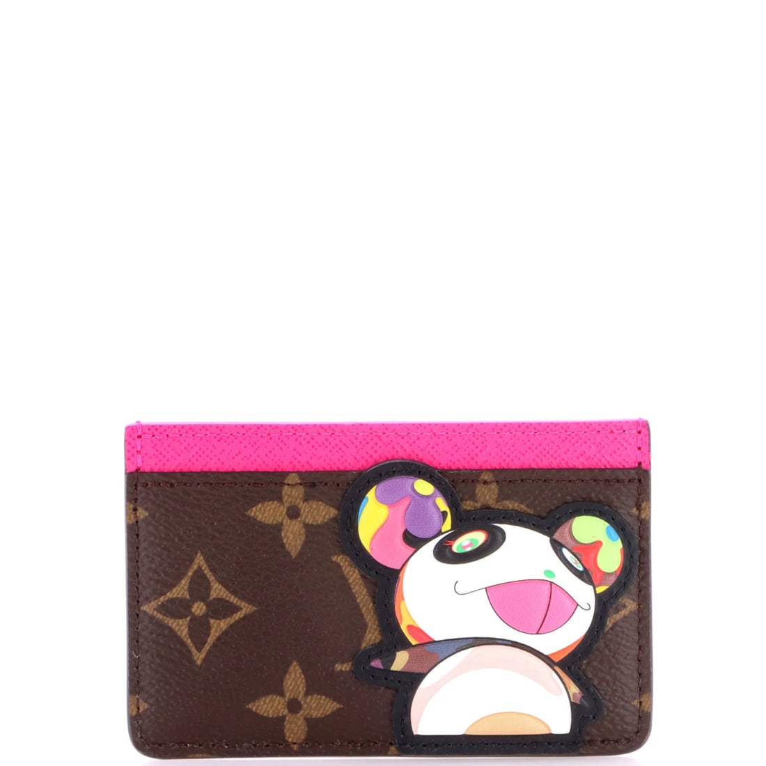 Takashi Murakami Louis Vuitton Limited Edition Monogram Panda Card Holder: Takashi Murakami Louis Vuitton Limited Edition Monogram Panda Card Holder Takashi Murakami's vibrant pink monogram panda design takes center stage on this limited edition Louis Vuitton card holder.
