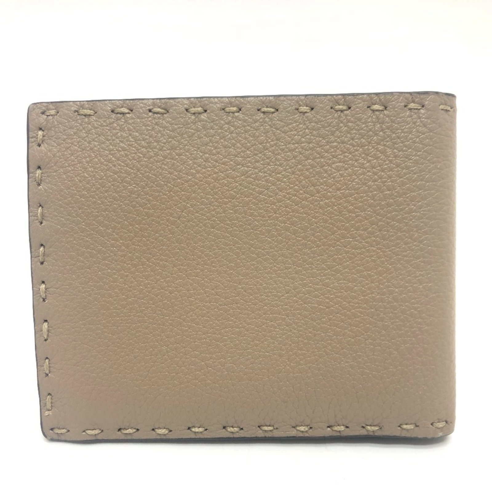 Fendi wallet bi fold leather: Fendi wallet bi fold leather Fendi wallet bi-fold leather features a sleek gray color and durable leather material, with a compact size perfect for daily use. The item comes in its original box and