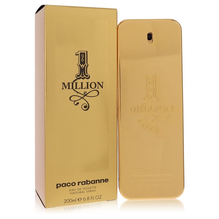 1 Million by Paco Rabanne Eau De Toilette Spray 6.7 oz: 1 Million by Paco Rabanne Eau De Toilette Spray 6.7 oz The 1 Million by Paco Rabanne Eau De Toilette Spray features a unique blend of grapefruit, rose, cinnamon, and patchouli notes, evoking the metal