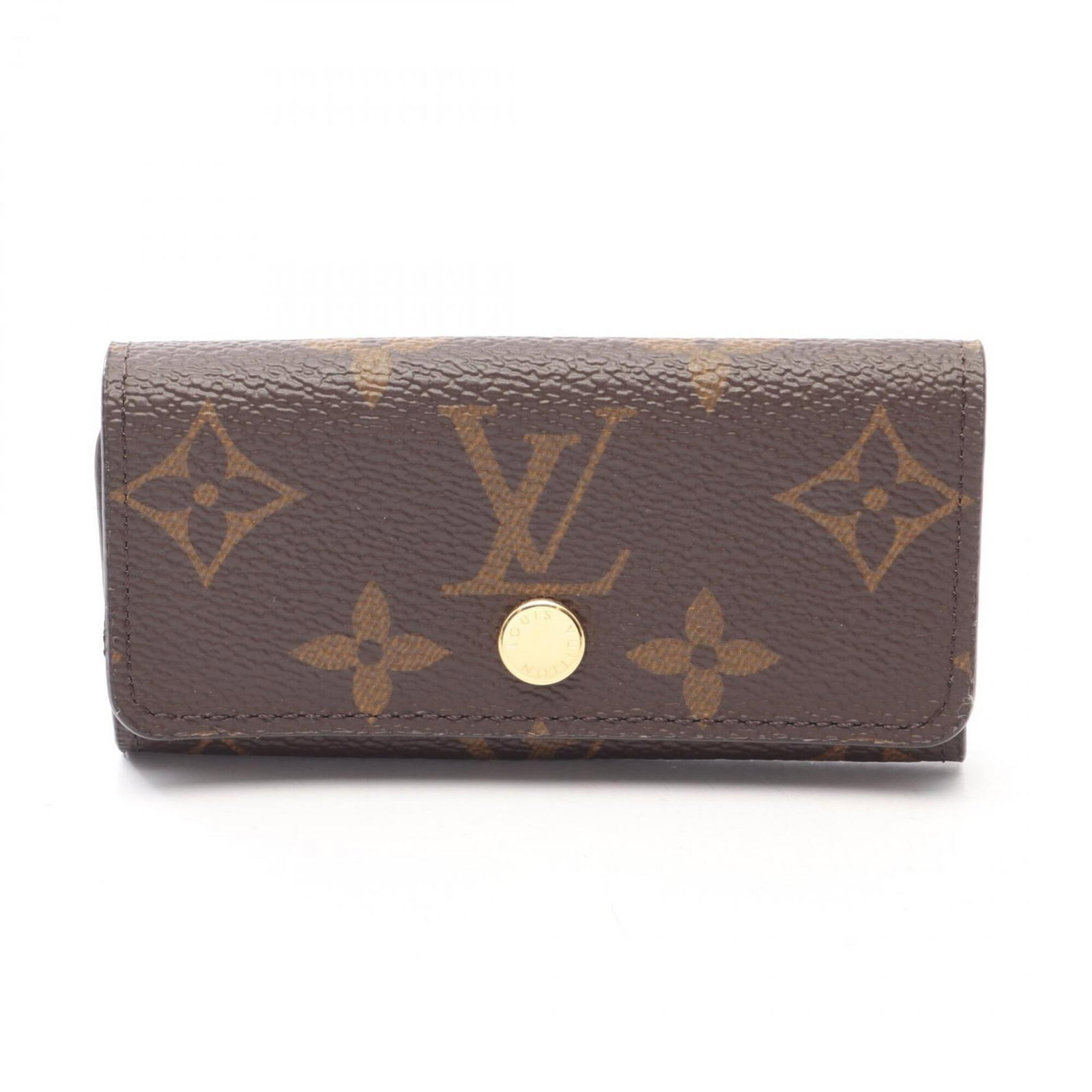 Keycase by Louis Vuitton: Keycase by Louis Vuitton Keycase by Louis Vuitton, crafted in rich brown leather with precise dimensions. This compact keychain case measures 5.5cm x 10.5cm x 1.5cm and features the iconic Louis Vuitt