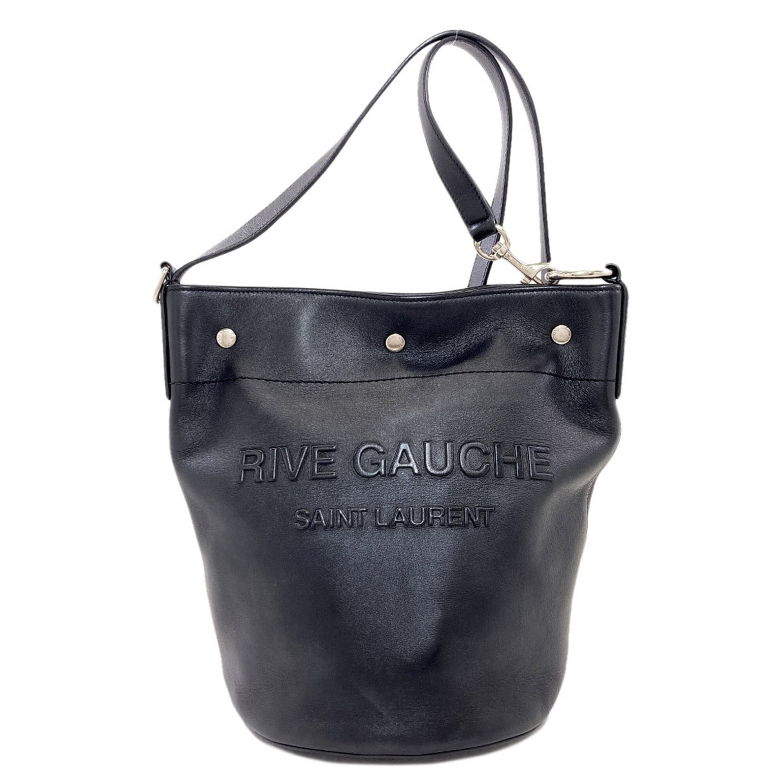 Saint Laurent Shoulder Bag Leather: Saint Laurent Shoulder Bag Leather Black Saint Laurent shoulder bag made from high-quality calfskin leather, featuring a sleek and modern design with a strap length of 106cm. The bag measures 28cm x