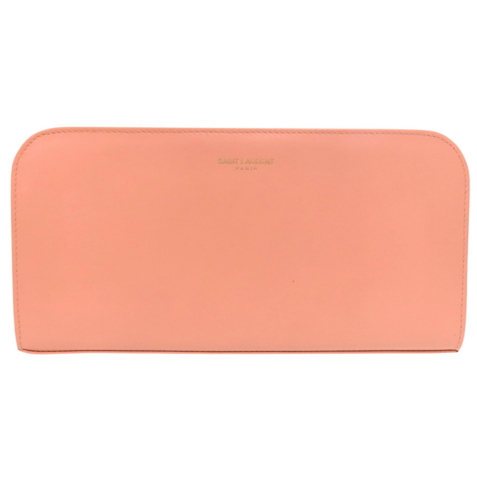 Saint Laurent Yves Long Wallet Bi Fold Leather: Saint Laurent Yves Long Wallet Bi Fold Leather Salmon pink calfskin leather gives this bi-fold wallet its distinctive hue, while its long design provides ample space for cards and cash. Made from