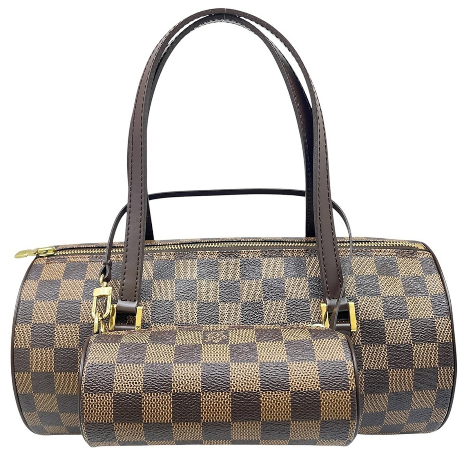 Damier canvas shoulder bag from Louis Vuitton: Damier canvas shoulder bag from Louis Vuitton Damier canvas shoulder bag from Louis Vuitton, featuring the iconic Damier pattern in brown. This classic design combines timeless style with a durable an