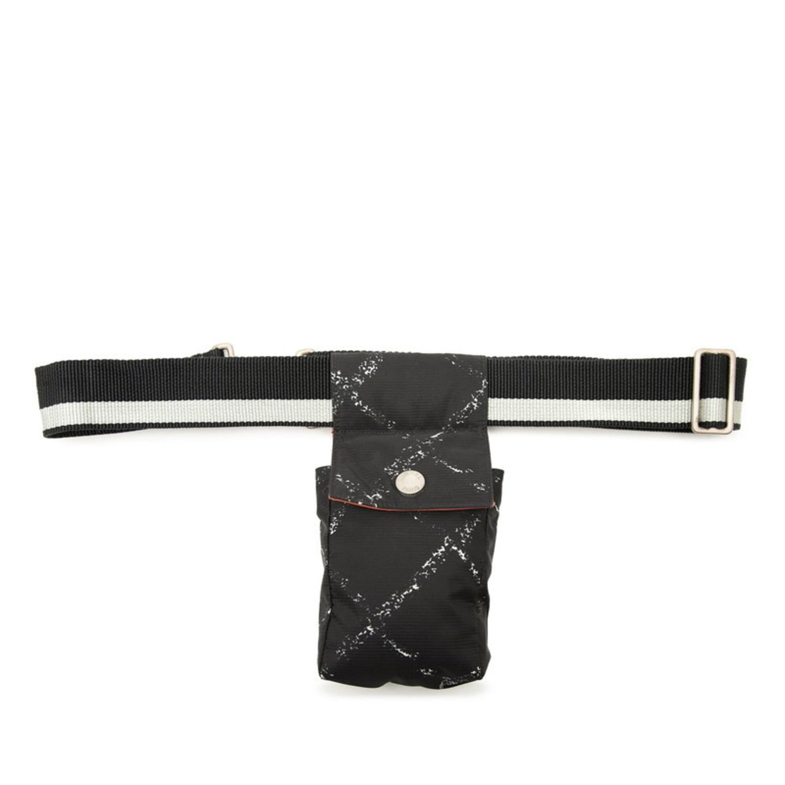 Fanny pack pouch nylon by Chanel: Fanny pack pouch nylon by Chanel Black nylon fanny pack pouch by Chanel, measuring 19cm x 9cm x 3cm. This sleek and compact accessory features a classic design that exudes timeless elegance. Made from