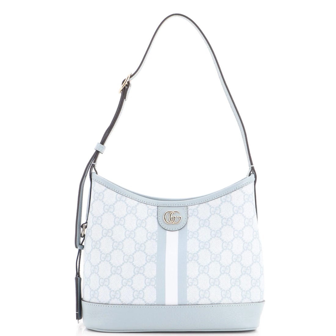Gucci Open Bucket Bag Coated Canvas GG Small Leather With: Gucci Open Bucket Bag Coated Canvas GG Small Leather With Blue Gucci Open Bucket Bag Coated Canvas GG Small Leather With Gold Tone Hardware, featuring a canvas coated leather exterior and neutral inte