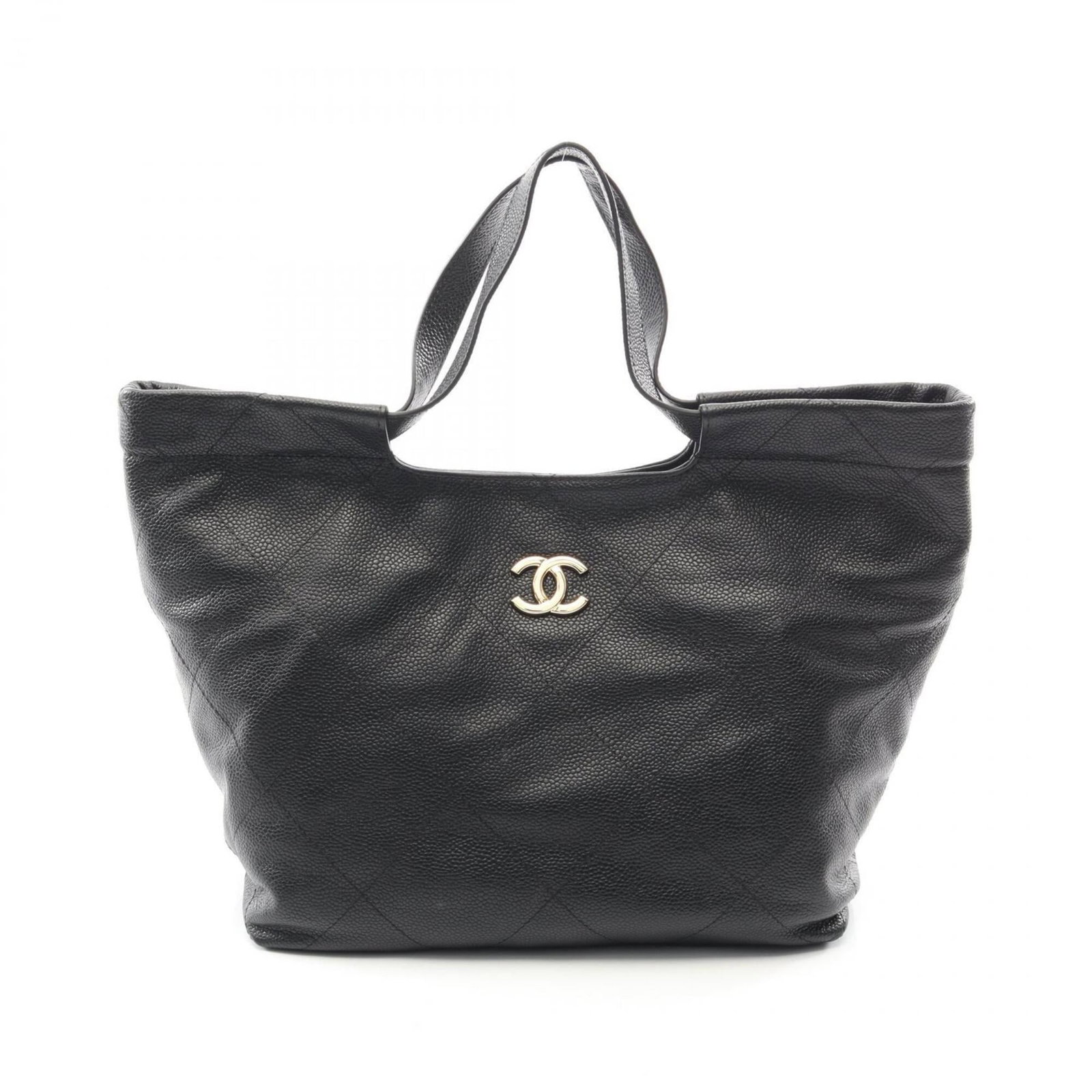 Chanel Handbag Tote Bag Grained Calfskin: Chanel Handbag Tote Bag Grained Calfskin Grained Calfskin Chanel Handbag Tote Bag in Black. This classic tote bag features high-quality grained calfskin material and a timeless design that exudes