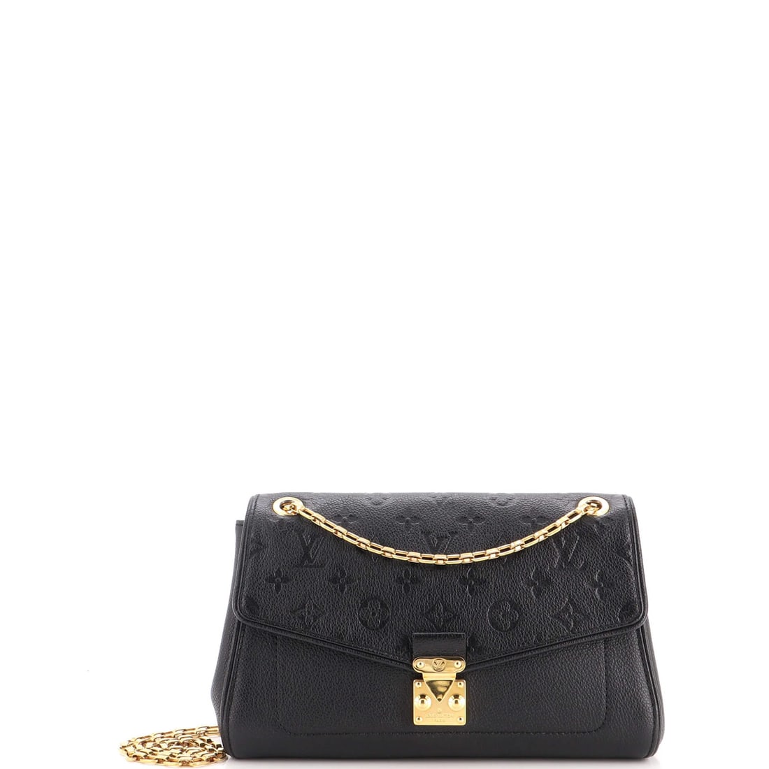 Saint Germain Monogram Leather PM Louis Vuitton: Saint Germain Monogram Leather PM Louis Vuitton The Saint Germain Monogram Leather PM Louis Vuitton shoulder bag boasts a sleek black exterior with gold hardware, featuring the iconic Empreinte