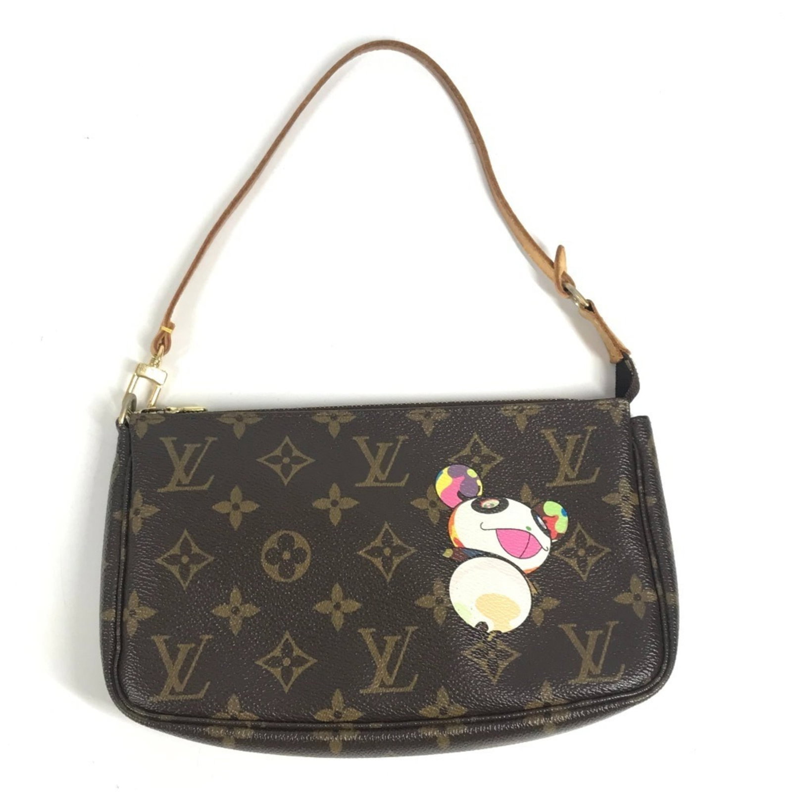 Monogram shoulder bag pouch handbag Louis Vuitton: Monogram shoulder bag pouch handbag Louis Vuitton Monogram shoulder bag pouch handbag Louis Vuitton features the iconic monogram pattern in brown, with a signature on the interior. Made from