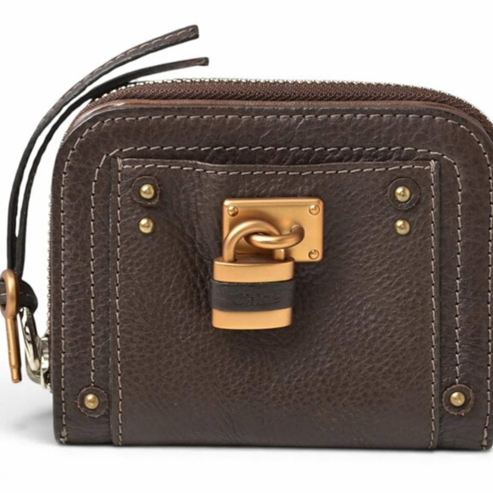 Leather wallet bi-fold Chlo: Leather wallet bi-fold Chlo Made from high-quality leather, this bi-fold wallet features a classic design with a snap fastener closure. Measuring 10.5cm x 14cm x 3cm, it provides ample space for