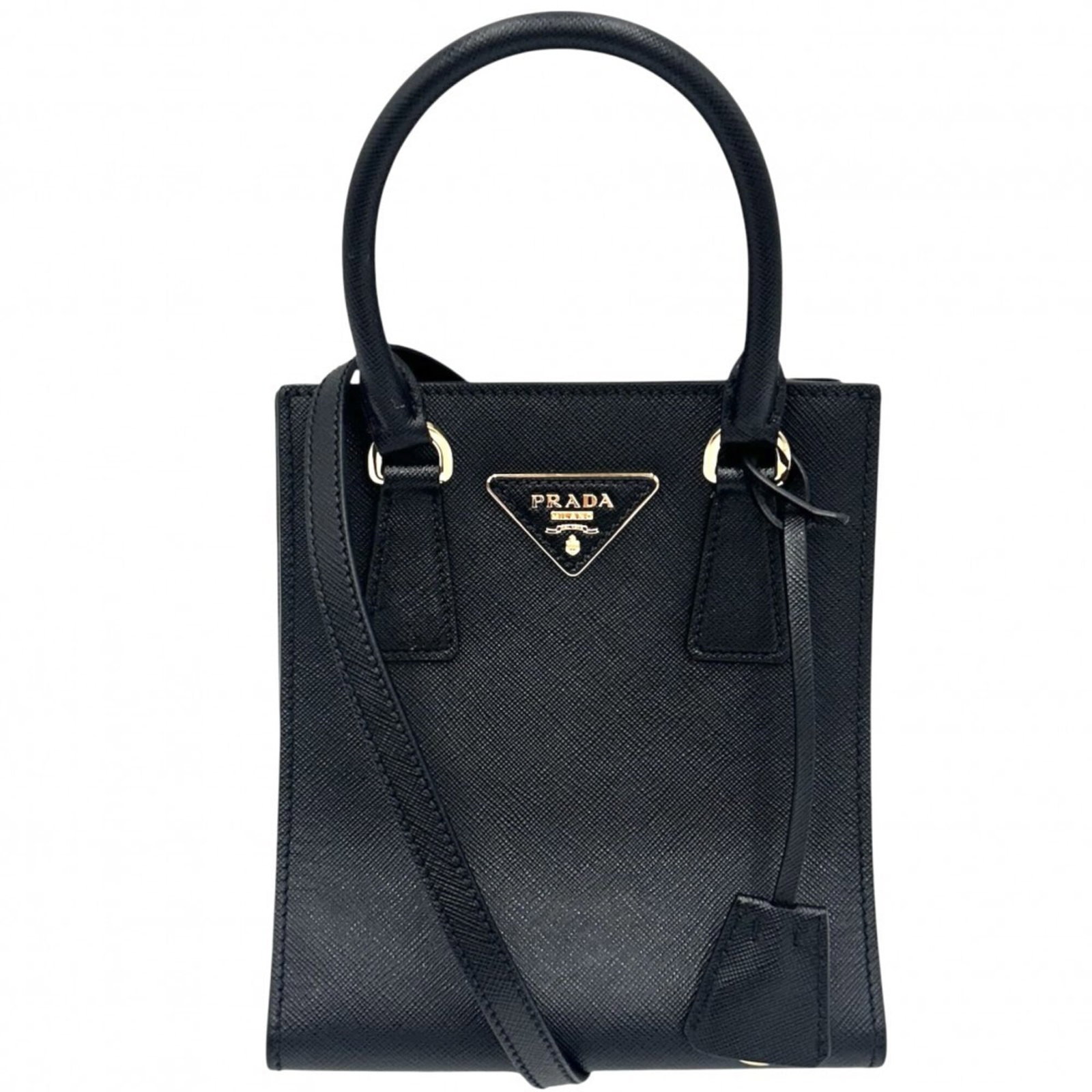 Shoulder Bag Prada Leather Handbag: Shoulder Bag Prada Leather Handbag Black Prada Leather Shoulder Bag with Classic Design. This sleek and sophisticated shoulder bag features high-quality leather construction, a timeless design, and
