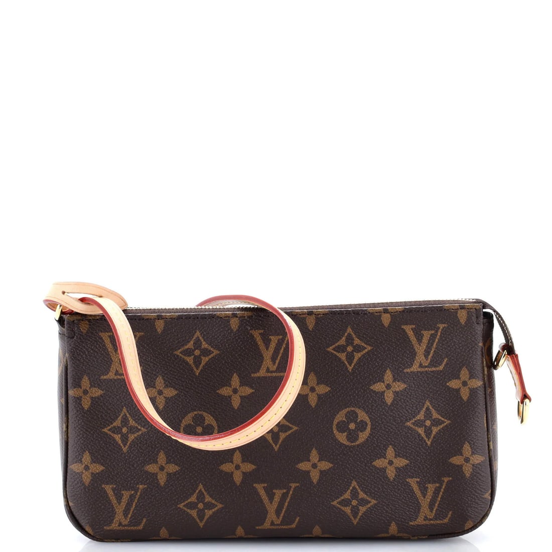 Monogram Canvas Accessoires Pochette Chain Louis Vuitton: Monogram Canvas Accessoires Pochette Chain Louis Vuitton Chain Pochette Accessoires in Brown Monogram Canvas, featuring a gold chain strap and minor scuffs on exterior, interior, and hardware. This ex