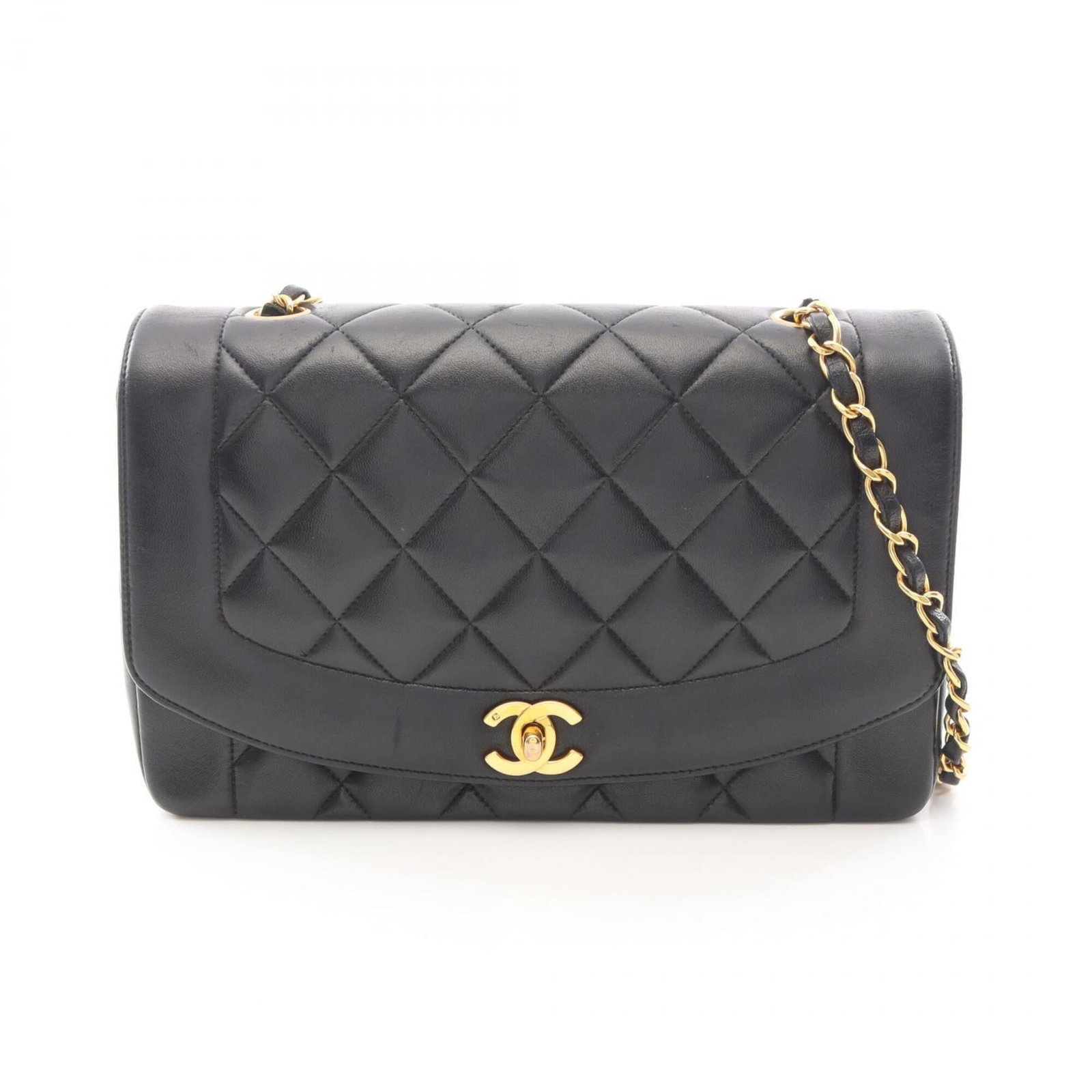 Chanel Handbag Shoulder Bag Leather: Chanel Handbag Shoulder Bag Leather Black lambskin leather Chanel shoulder bag with gold hardware, measuring 16cm x 25cm x 7cm. This classic design showcases the timeless elegance of Chanel's signatur