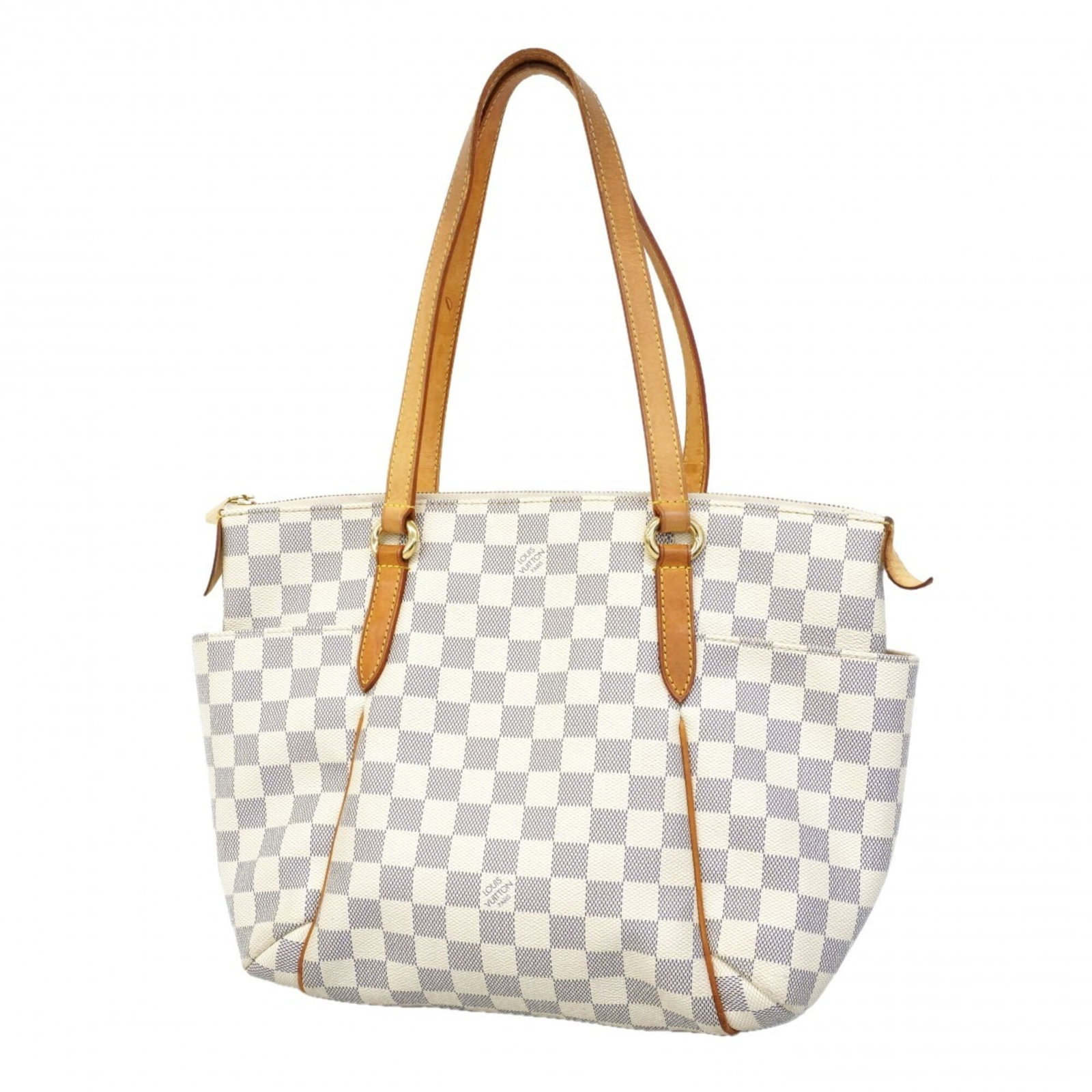 Louis Vuitton Tote Bag: Louis Vuitton Tote Bag White Louis Vuitton Tote Bag, 25cm x 28cm x 13cm, perfect for everyday use. This iconic tote bag features the signature monogram pattern and classic design that has made Louis V