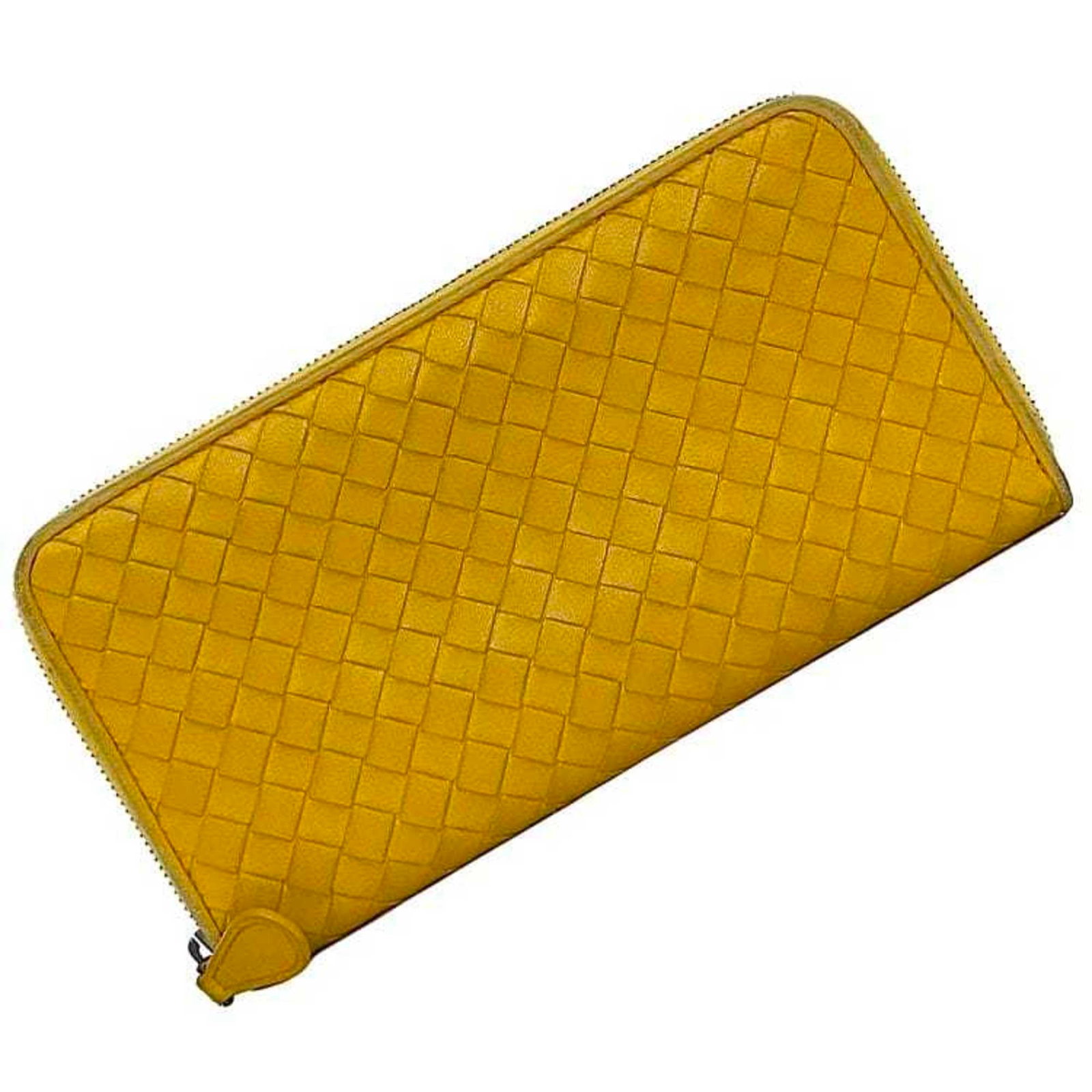Long Wallet Bi fold Leather Bottega Veneta: Long Wallet Bi fold Leather Bottega Veneta Bottega Veneta's Long Wallet Bi Fold features a striking yellow leather design, measuring 10cm x 19cm x 2cm. This bi-fold wallet showcases the brand's