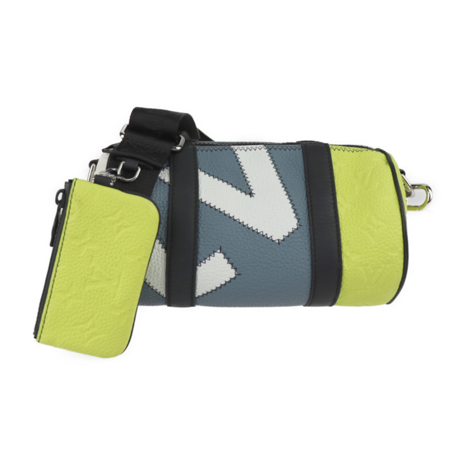 Louis Vuitton Handbag Shoulder Bag Leather: Louis Vuitton Handbag Shoulder Bag Leather This Louis Vuitton Handbag Shoulder Bag features Taurillon leather in gray, white, and yellow hues. The bag comes with a silver hardware finish and includes 