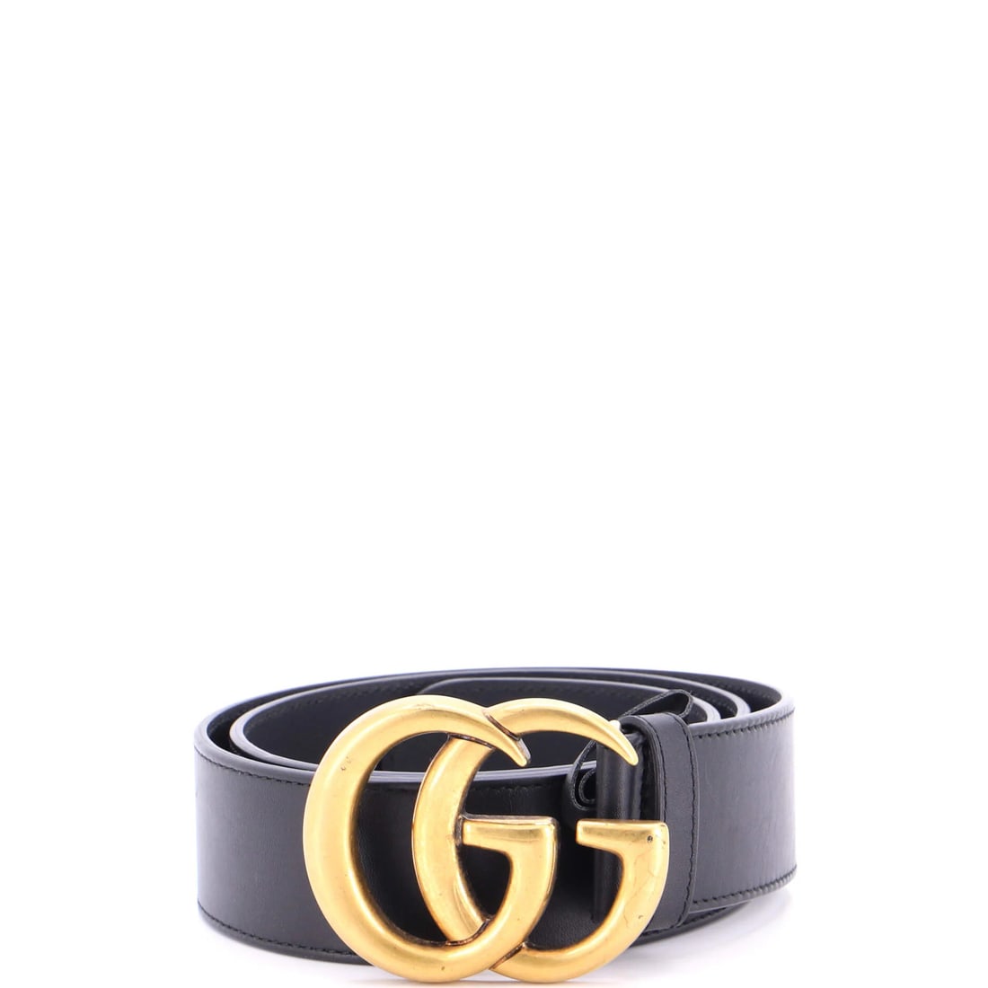 GG Marmont Belt Leather Medium Gucci: GG Marmont Belt Leather Medium Gucci Black GG Marmont Belt Leather Medium from Gucci features a classic design with gold hardware and minor imperfections. The belt measures 32" in length, 1.5" in widt