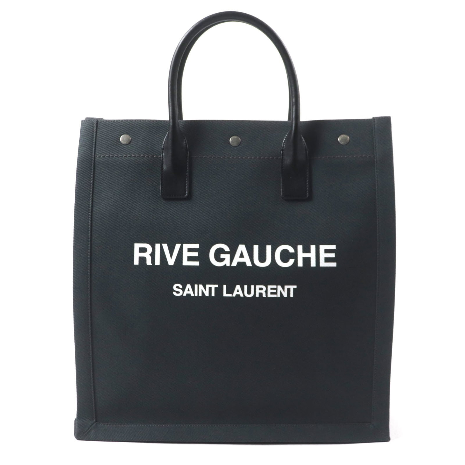 Canvas tote bag Saint leather Laurent: Canvas tote bag Saint leather Laurent Canvas tote bag Saint leather Laurent features a durable canvas exterior, paired with high-quality leather accents. The sleek design includes a snap fastener clos
