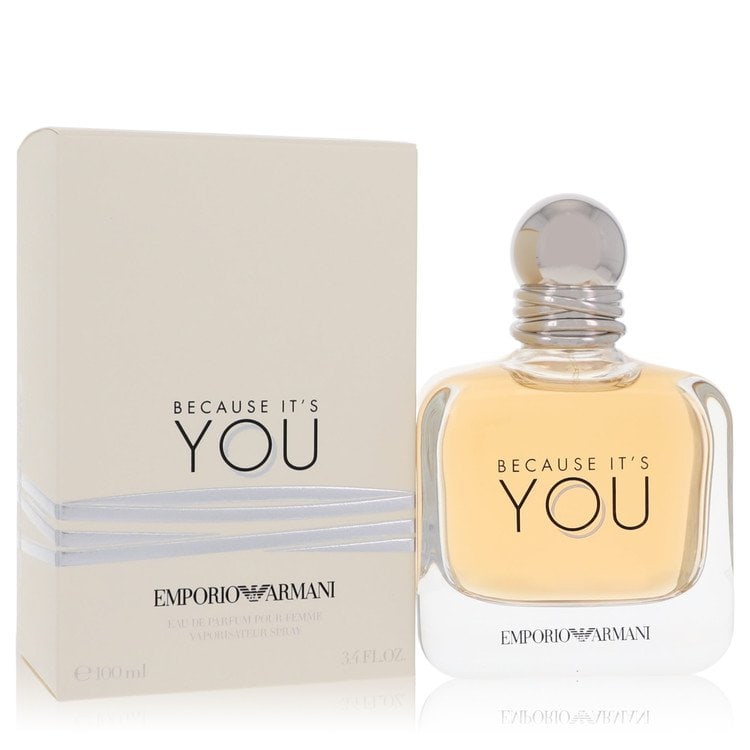Because It's You by Giorgio Armani Eau De Parfum Spray 3.4 oz: Because It's You by Giorgio Armani Eau De Parfum Spray 3.4 oz Because It's You by Giorgio Armani Eau De Parfum Spray is a 2017 release that complements the mens fragrance Stronger With You, offering a
