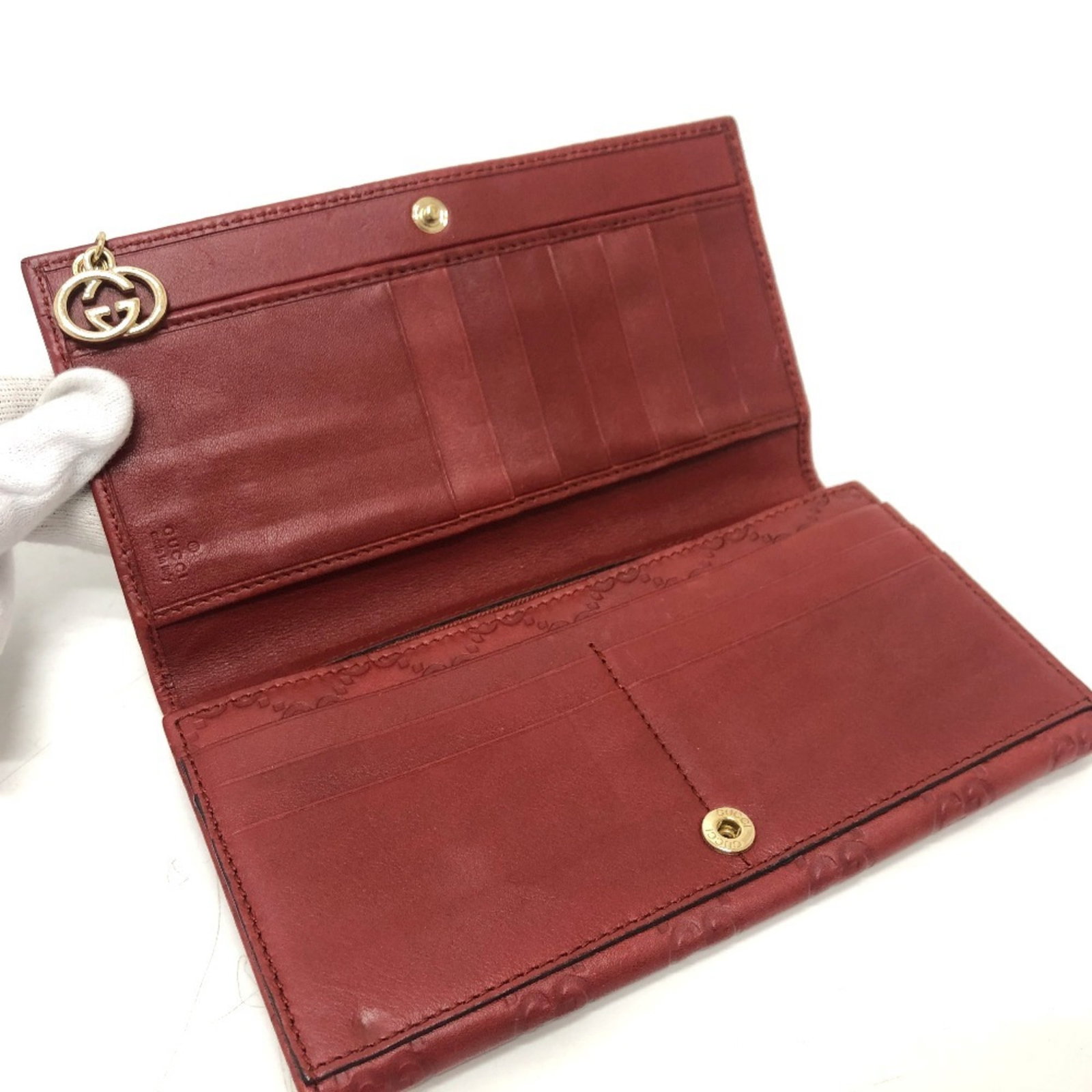 Long Wallet Bi Fold Gg Leather - 6