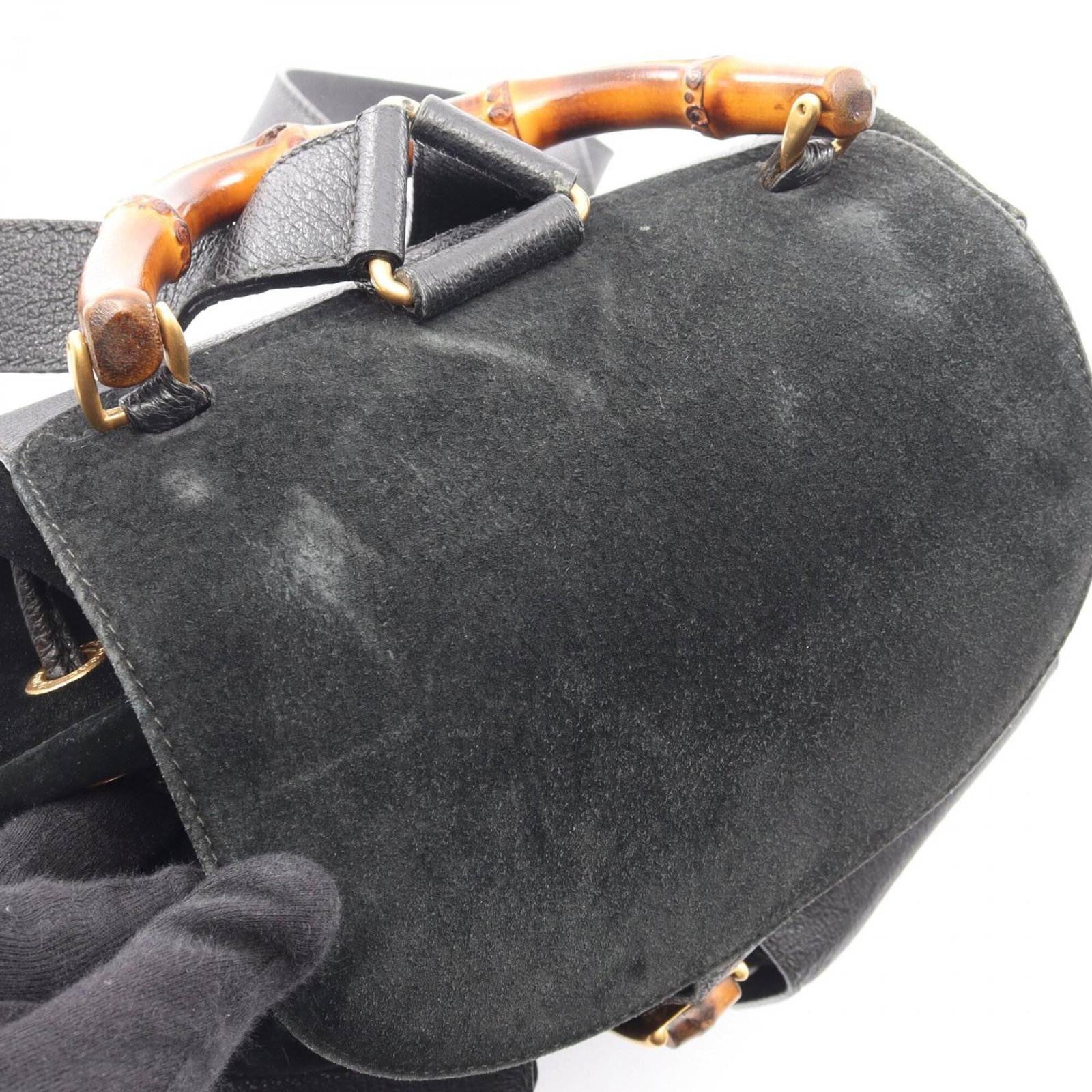 Handbag Gucci Leather Suede Backpack - 6