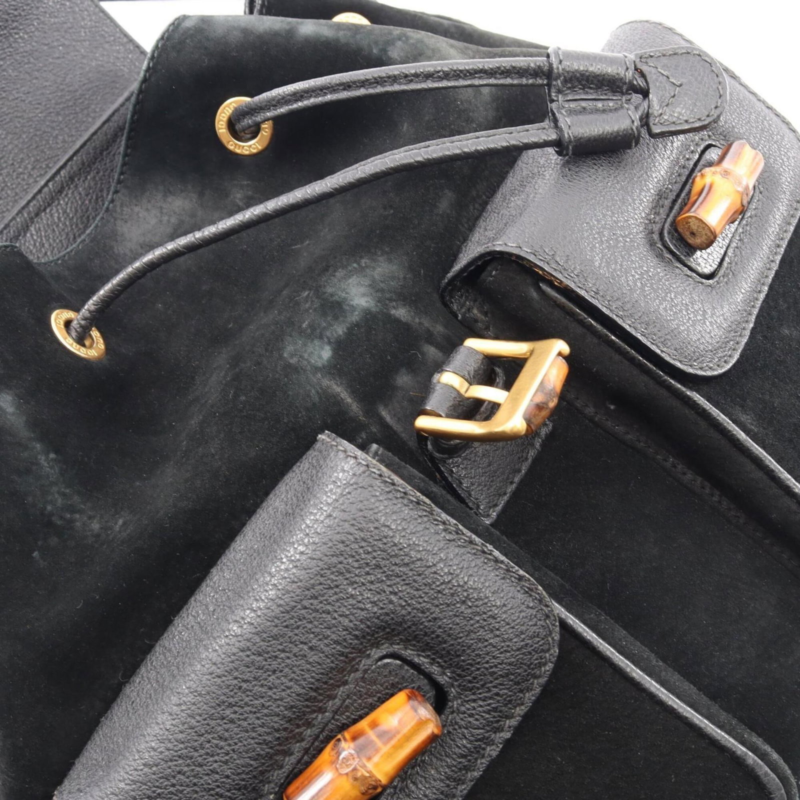 Handbag Gucci Leather Suede Backpack - 7