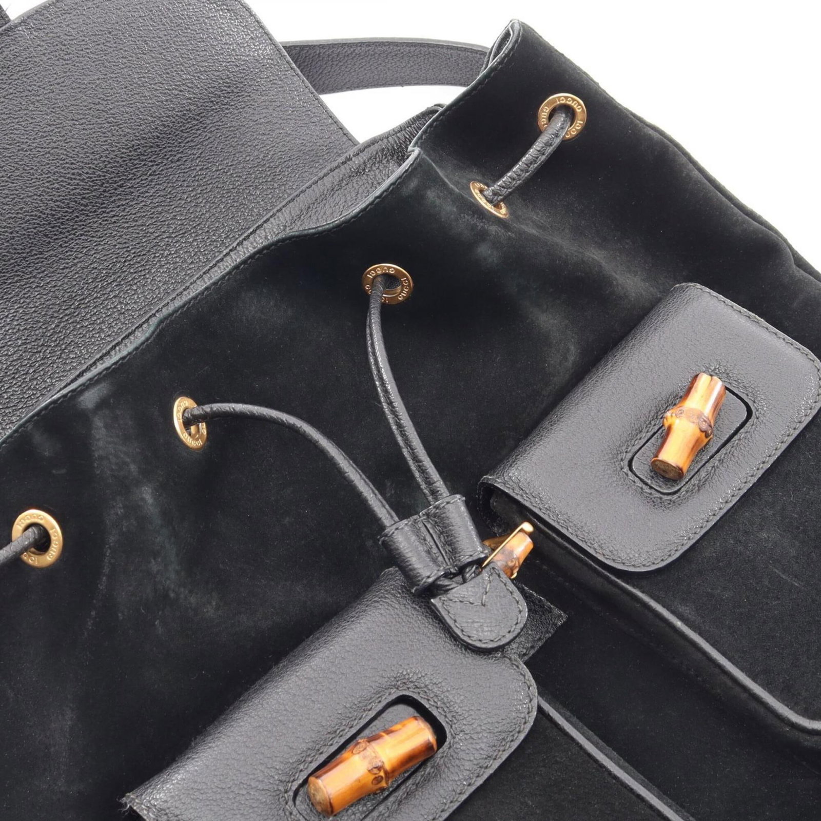 Handbag Gucci Leather Suede Backpack - 8