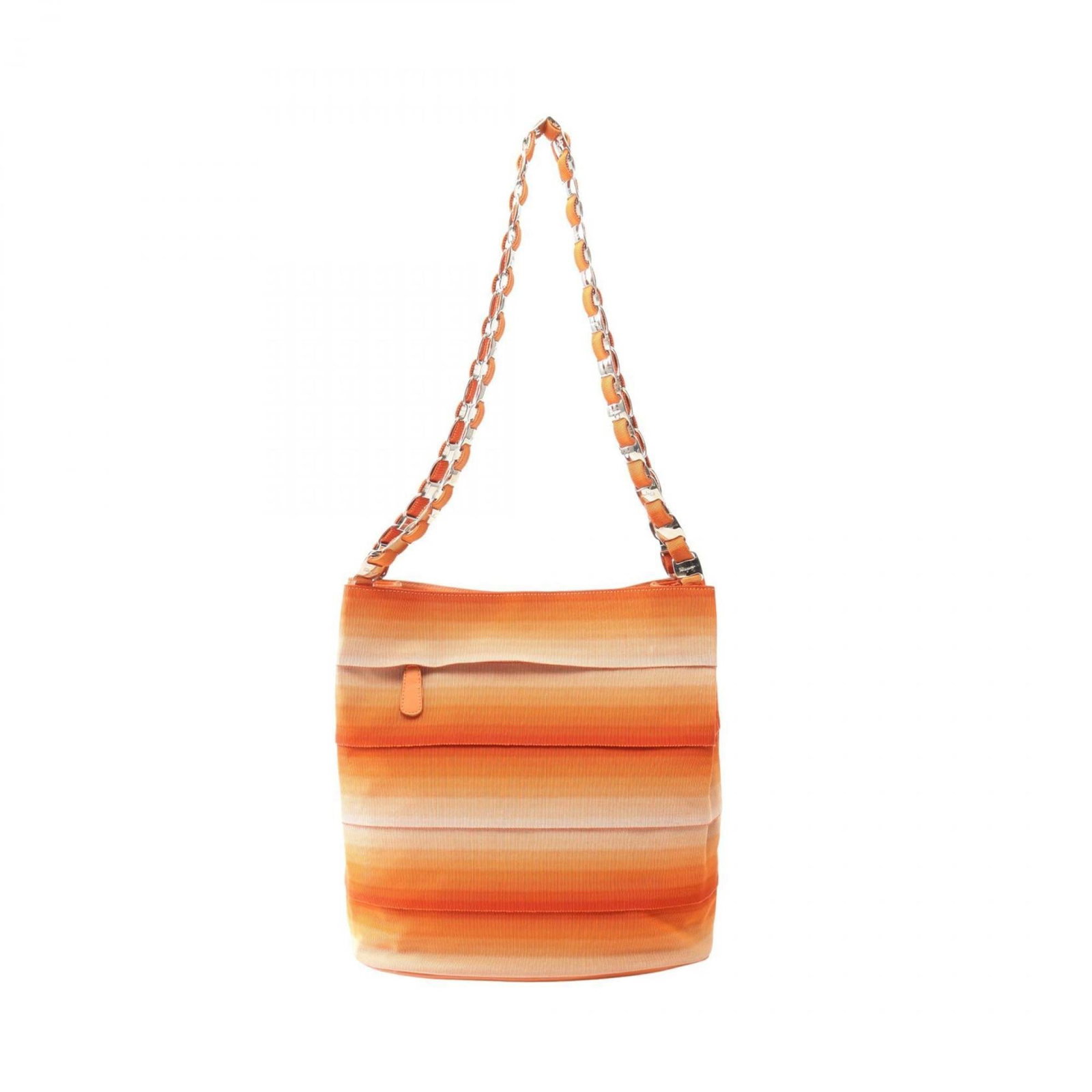 Shoulder bag canvas leather by Salvatore Ferragamo: Shoulder bag canvas leather by Salvatore Ferragamo Canvas and leather shoulder bag by Salvatore Ferragamo, featuring a vibrant orange color. Measuring 30cm x 29cm x 13cm, this stylish accessory