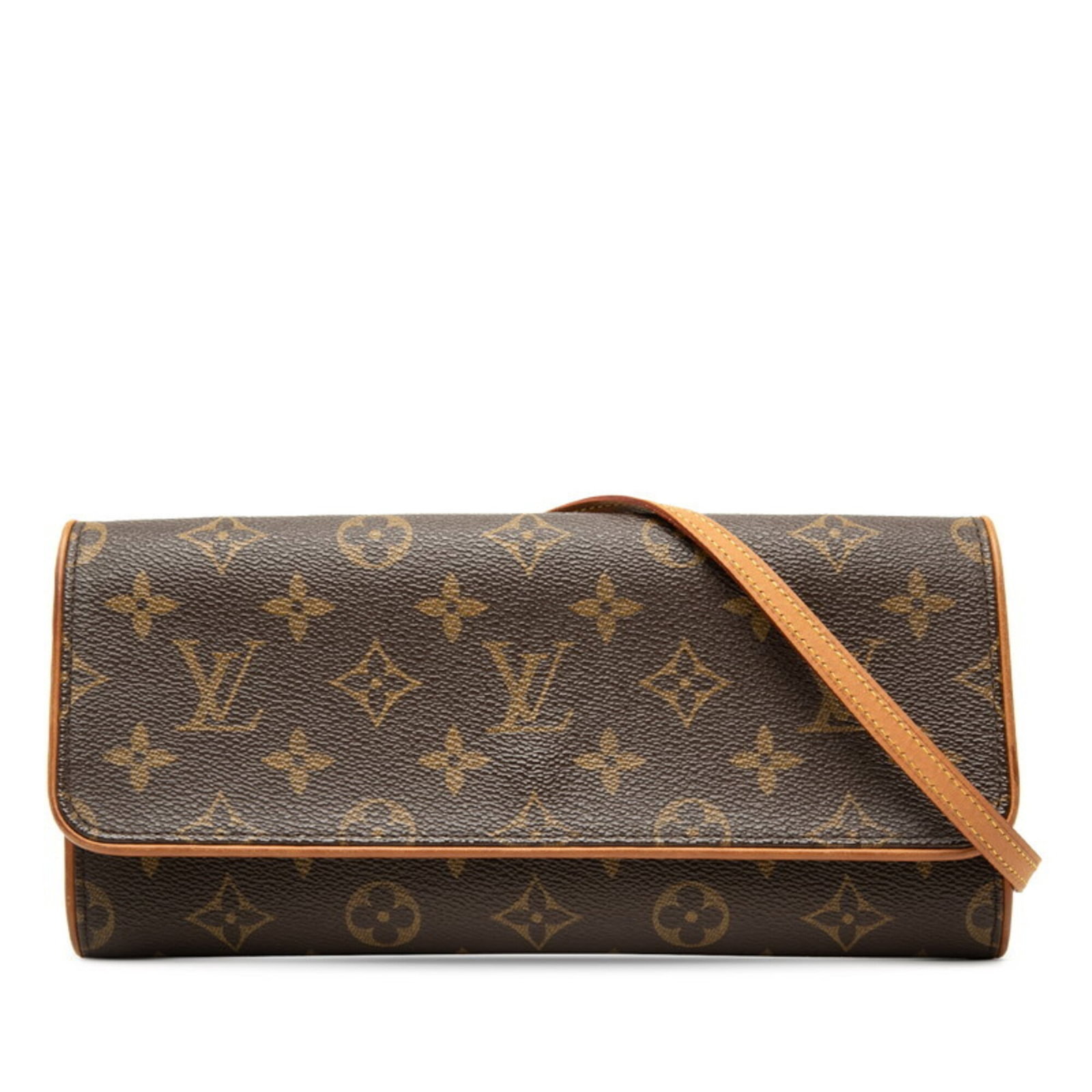 Pvc Leather Louis Vuitton Pochette Bag Shoulder: Pvc Leather Louis Vuitton Pochette Bag Shoulder PVC Leather Louis Vuitton Pochette Bag Shoulder - A stylish shoulder bag with a unique blend of PVC and leather materials, available in brown.