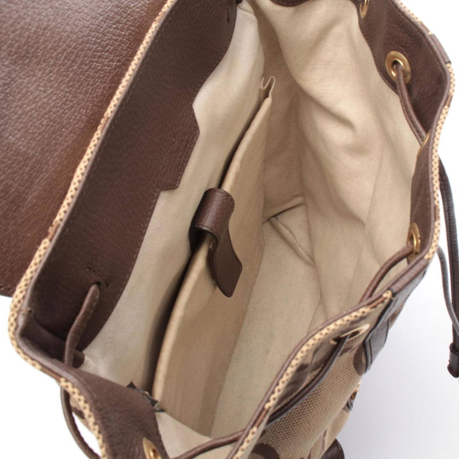 Canvas Leather Backpack Gucci - 3