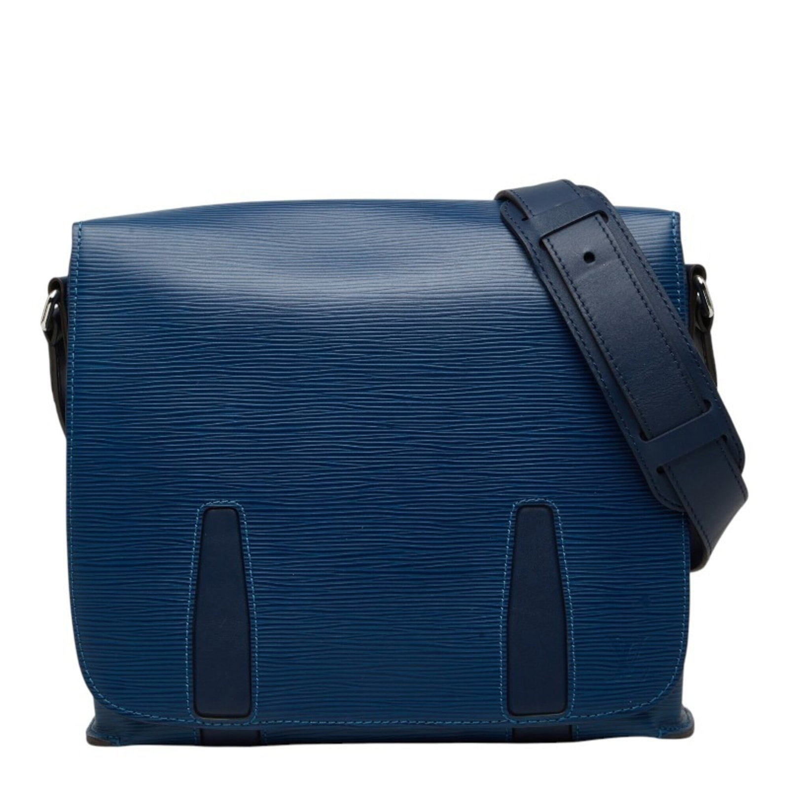 Shoulder Bag Leather Louis Vuitton: Shoulder Bag Leather Louis Vuitton Blue Leather Louis Vuitton Shoulder Bag. This shoulder bag features high-quality blue leather construction with precise measurements at 26cm x 27cm x 7cm, making it