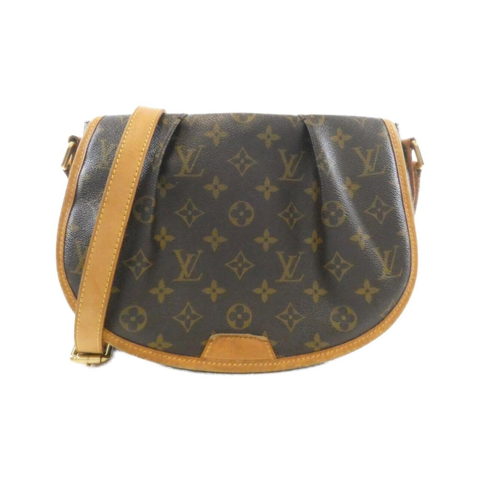 Shoulder bag coated canvas by Louis Vuitton: Shoulder bag coated canvas by Louis Vuitton Coated canvas by Louis Vuitton, featuring a classic design with gold hardware and a signature on the exterior. This shoulder bag measures 20cm x 27cm x 9cm 