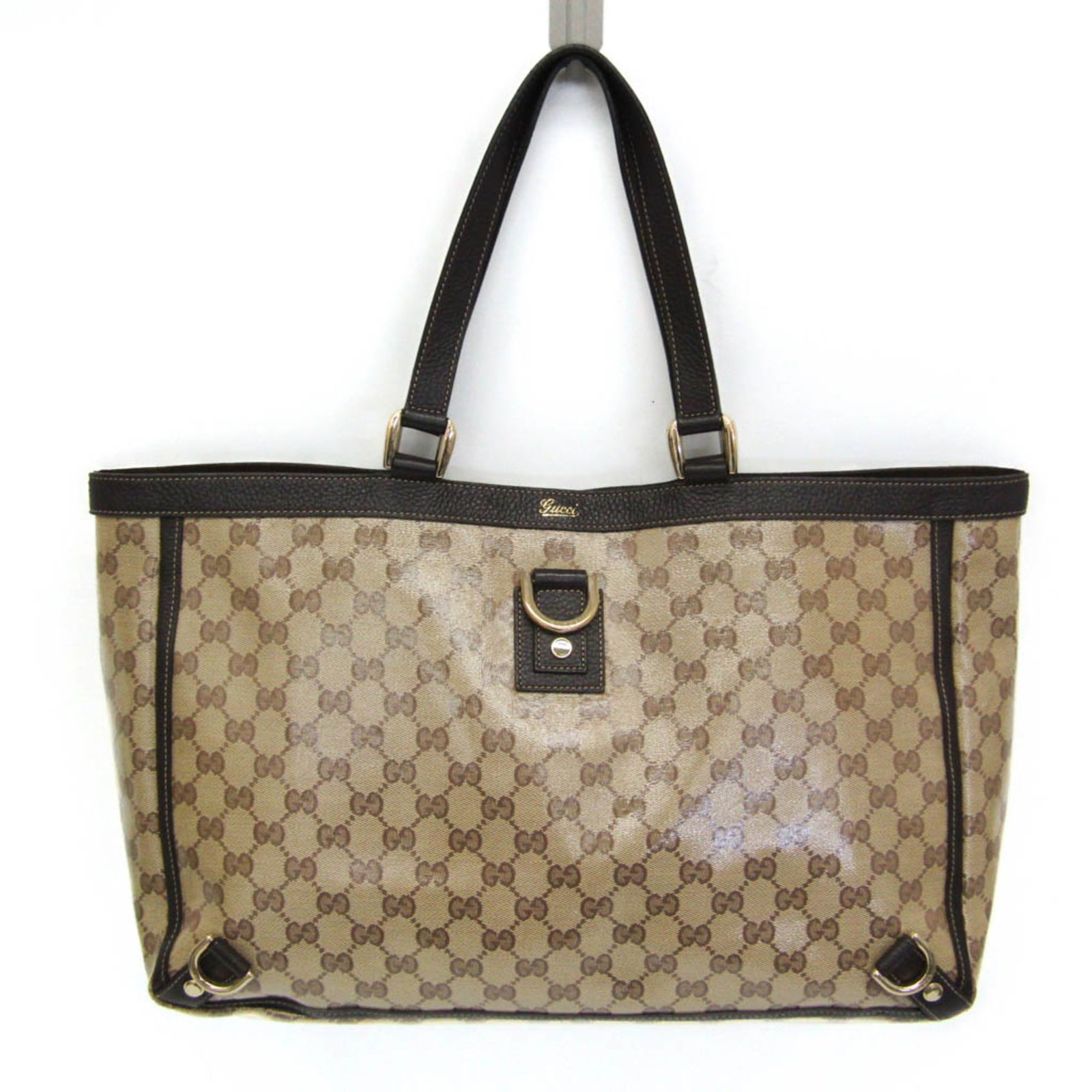 Gucci Tote Bag Gg Crystal Leather: Gucci Tote Bag Gg Crystal Leather Gucci's GG Crystal Leather Tote Bag boasts a sleek design with a top width of 44cm, featuring a magnetic snap closure and two pockets for added functionality. Crafted