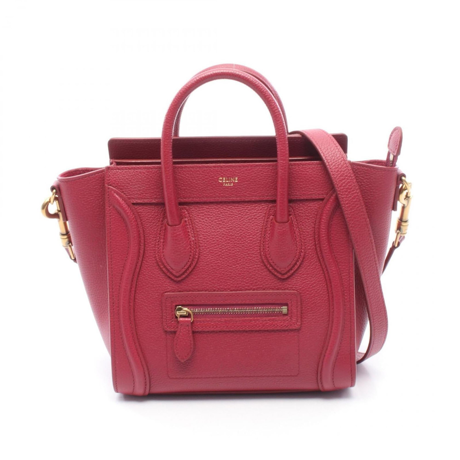 Handbag Celine Leather: Handbag Celine Leather Celine Leather Handbag - A stylish and compact pink leather handbag with precise measurements, making it perfect for everyday use. Measuring just 20cm x 20cm x 9cm, this petite