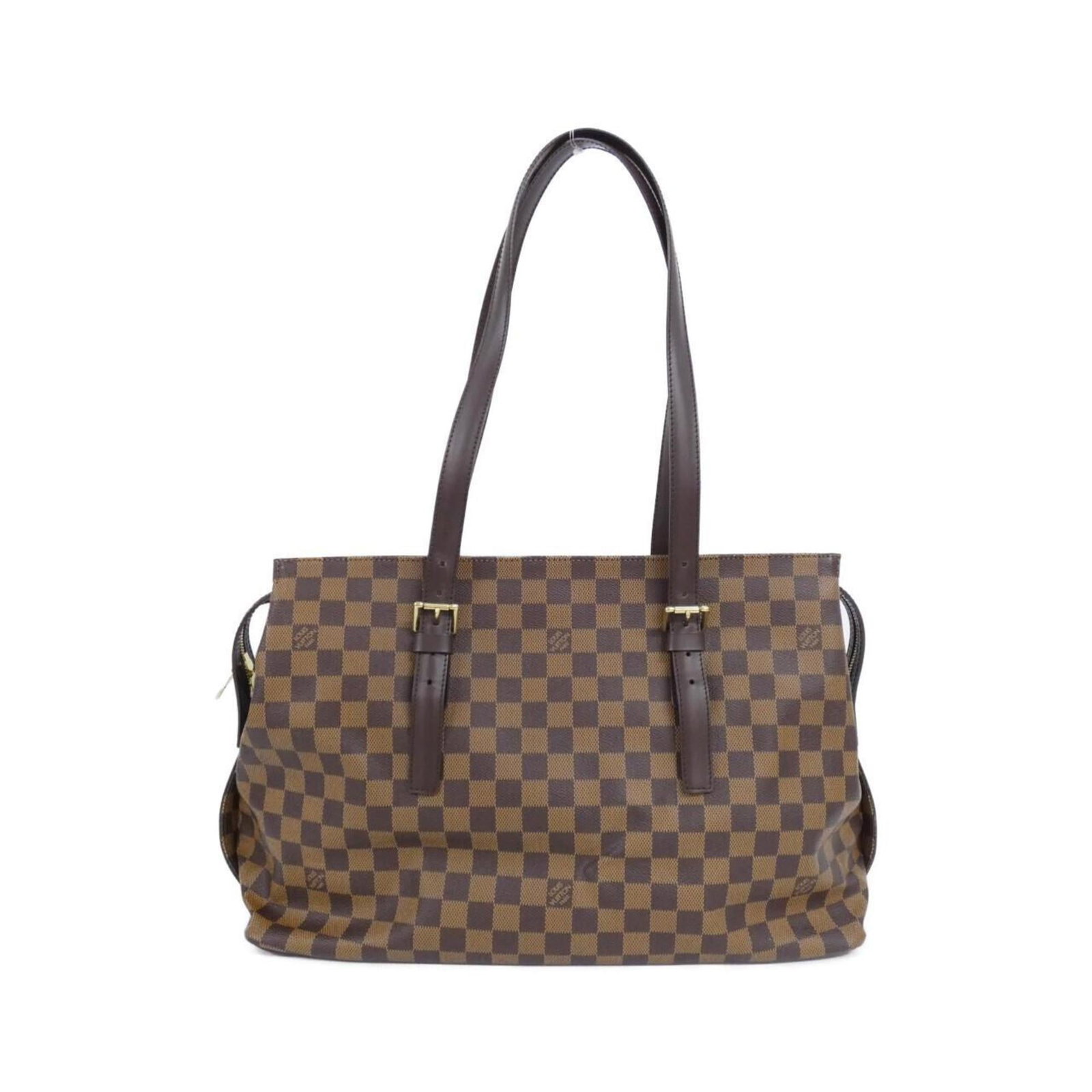 Shoulder bag coated canvas by Louis Vuitton: Shoulder bag coated canvas by Louis Vuitton Coated canvas by Louis Vuitton, featuring Ebene color and gold hardware, this shoulder bag boasts a classic design with a modern twist. Measuring 28cm x
