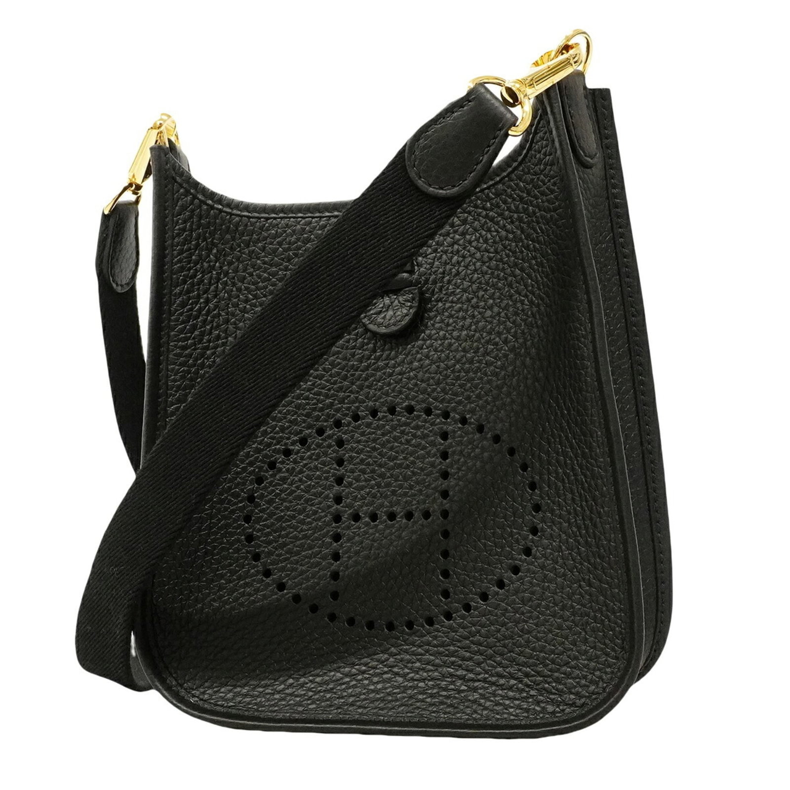 Clemence Taurillon Leather Shoulder Bag Hermes: Clemence Taurillon Leather Shoulder Bag Hermes Clemence Taurillon Leather Shoulder Bag by Hermes features black taurillon clemence leather and gold hardware, showcasing the iconic design of this