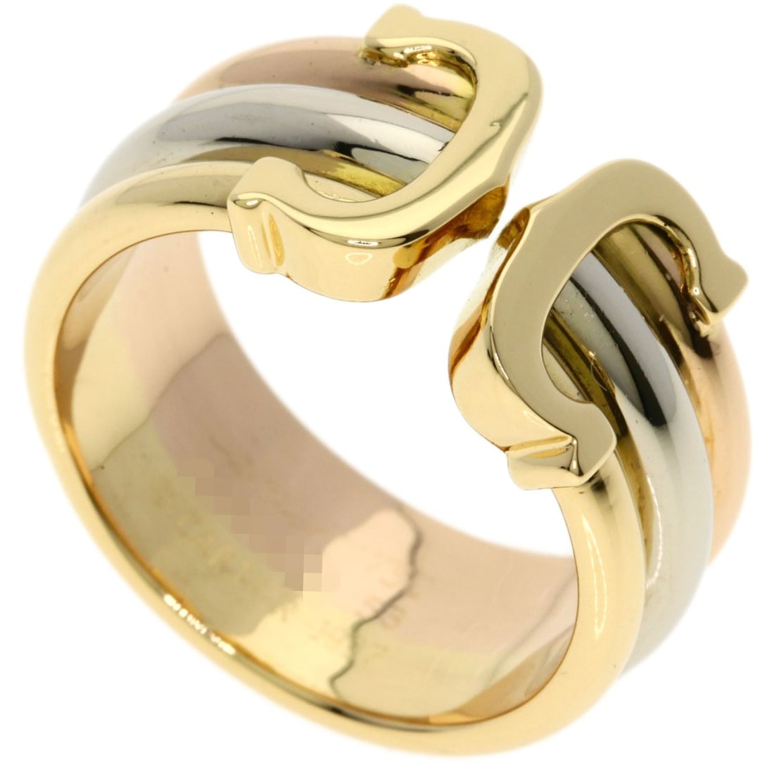 Cartier 2C Ring Lm # 53 Ring K18 Yellow Gold 18K Pink Gold: Cartier 2C Ring Lm # 53 Ring K18 Yellow Gold 18K Pink Gold Cartier's 2C Ring Lm #53 boasts a striking design, bearing the signature of its creator, in K18 Yellow Gold. This exquisite piece features