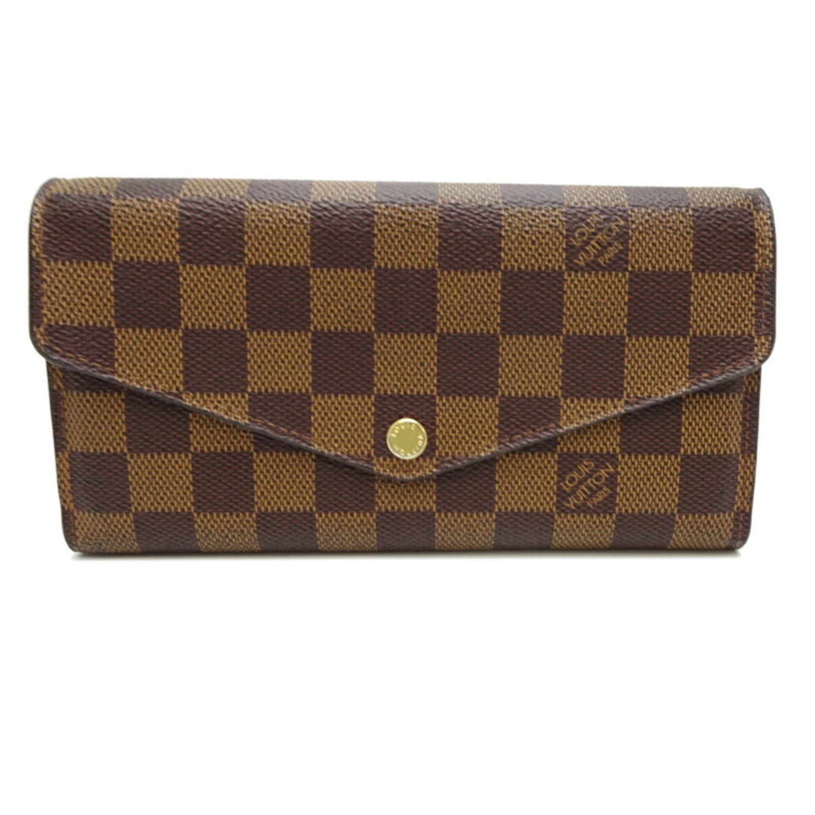 Coin purse from Louis Vuitton: Coin purse from Louis Vuitton Brown and Damier Canvas Louis Vuitton Coin Purse. Made with button closure, this open coin case measures 9cm x 18cm x 2cm. A classic design from the iconic brand. Item