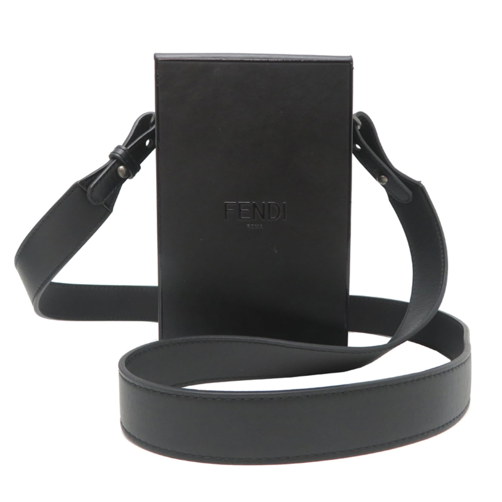 Shoulder Bag Fendi Leather: Shoulder Bag Fendi Leather Fendi leather craftsmanship shines in this sleek shoulder bag, featuring a timeless black color and precise dimensions. Made from high-quality leather, its classic design