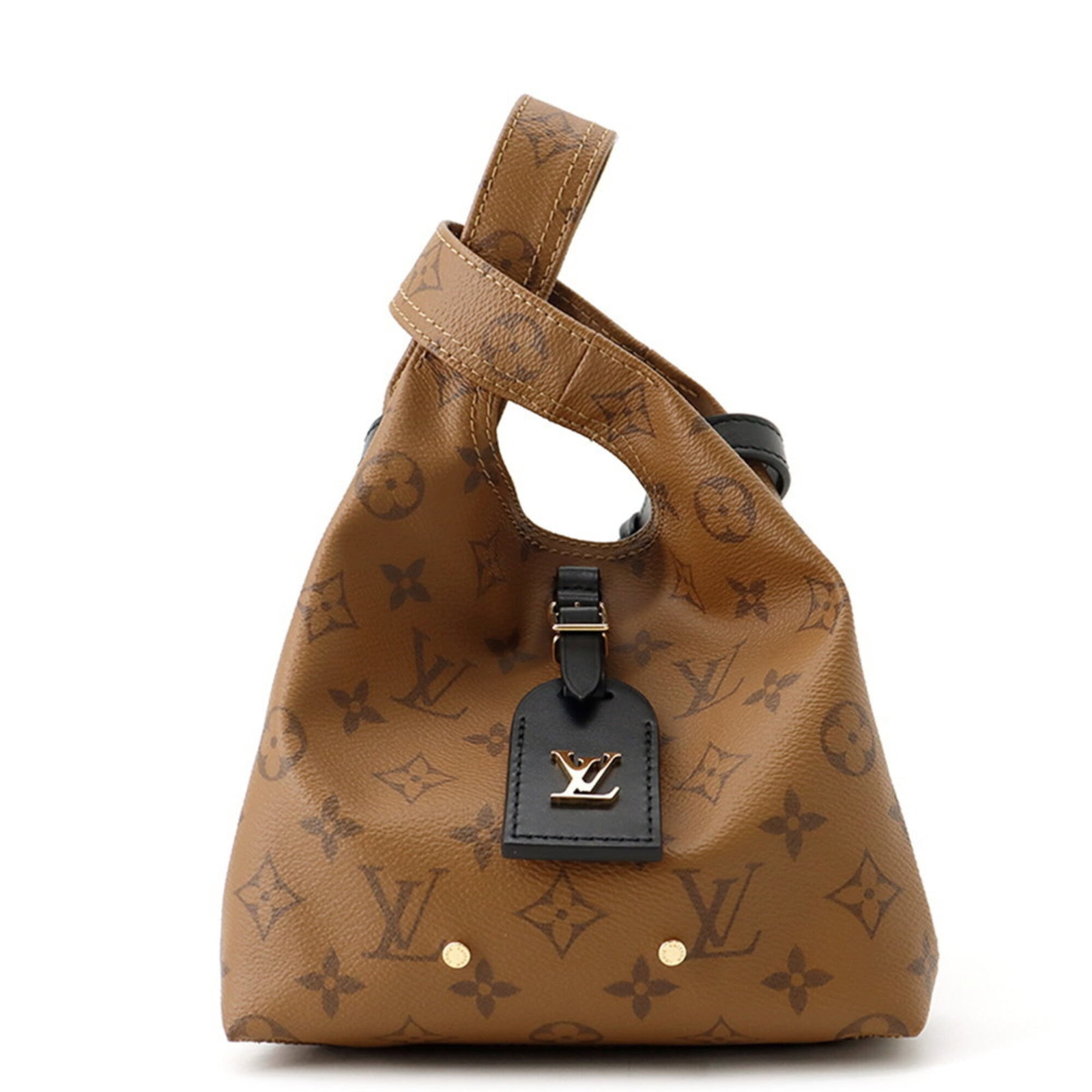 Louis Vuitton reverse handbag monogram: Louis Vuitton reverse handbag monogram Monogram Reverse Louis Vuitton handbag boasts its iconic design with the signature reverse monogram pattern in rich brown. The bag's sturdy gold hardware and sup