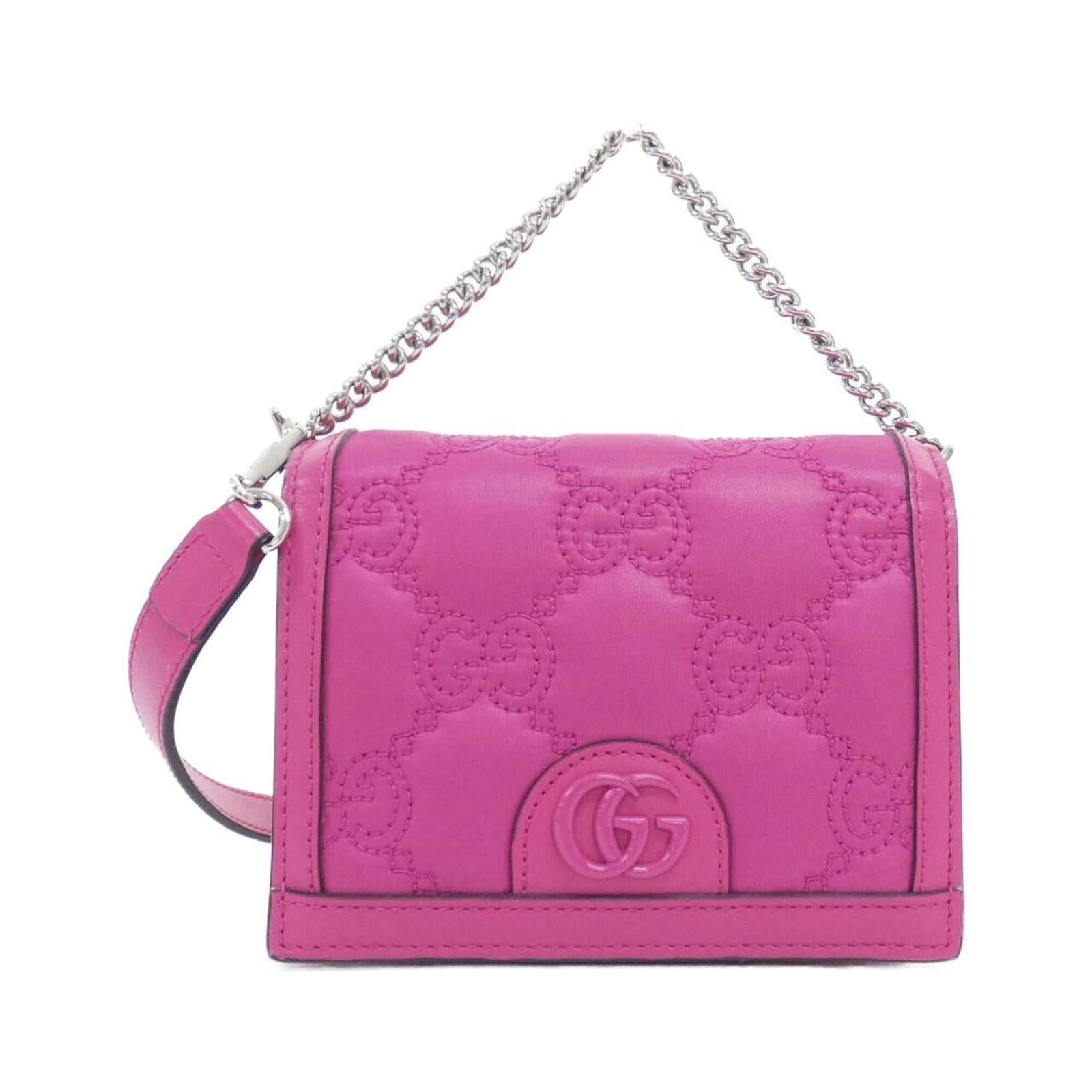 Shoulder Bag Nylon Gucci: Shoulder Bag Nylon Gucci Pink nylon shoulder bag from Gucci, measuring 10cm x 13cm x 5cm. This small yet stylish bag features a vibrant pink color and is made from durable nylon material. Its compact