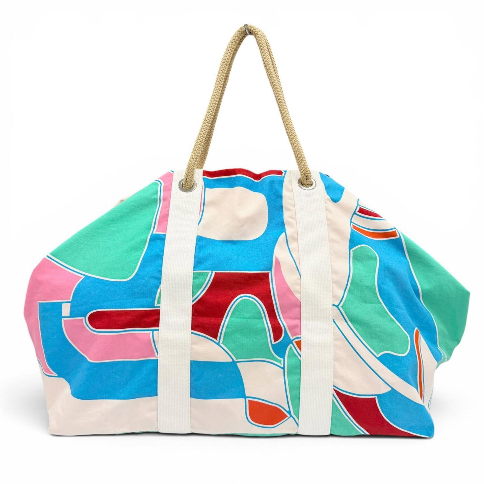 Cotton Tote Bag Beach Bag Hermes: Cotton Tote Bag Beach Bag Hermes Cotton Tote Bag from Hermes, crafted in France with a vibrant multi-color design. This spacious tote measures 35cm x 69cm x 31cm and features high-quality cotton mater