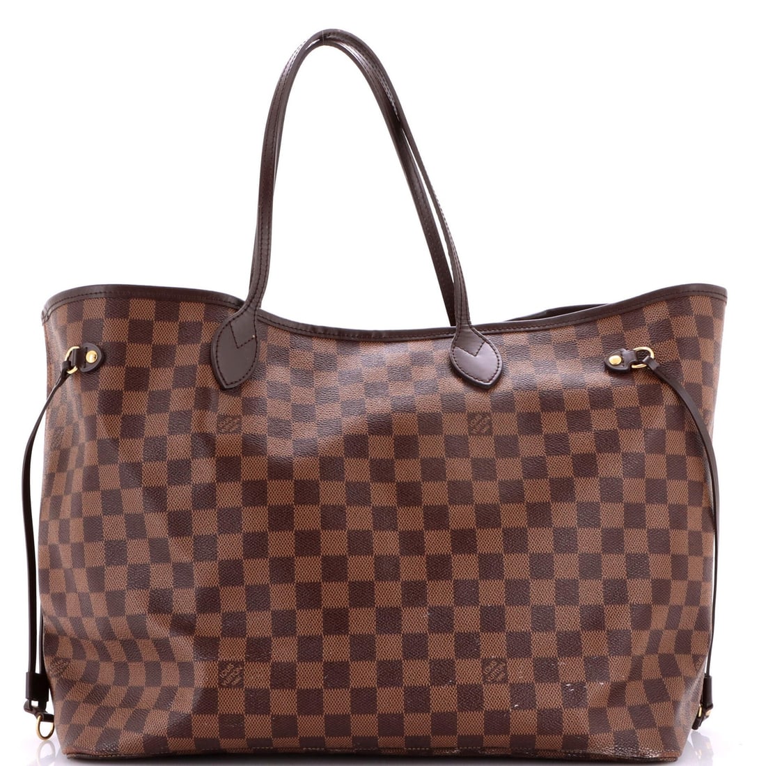 Louis Vuitton Neverfull NM Tote Damier GM: Louis Vuitton Neverfull NM Tote Damier GM The Louis Vuitton Neverfull NM Tote Damier GM in Brown features a classic canvas coated exterior with a distinctive Damier GM pattern, complemented by a bold