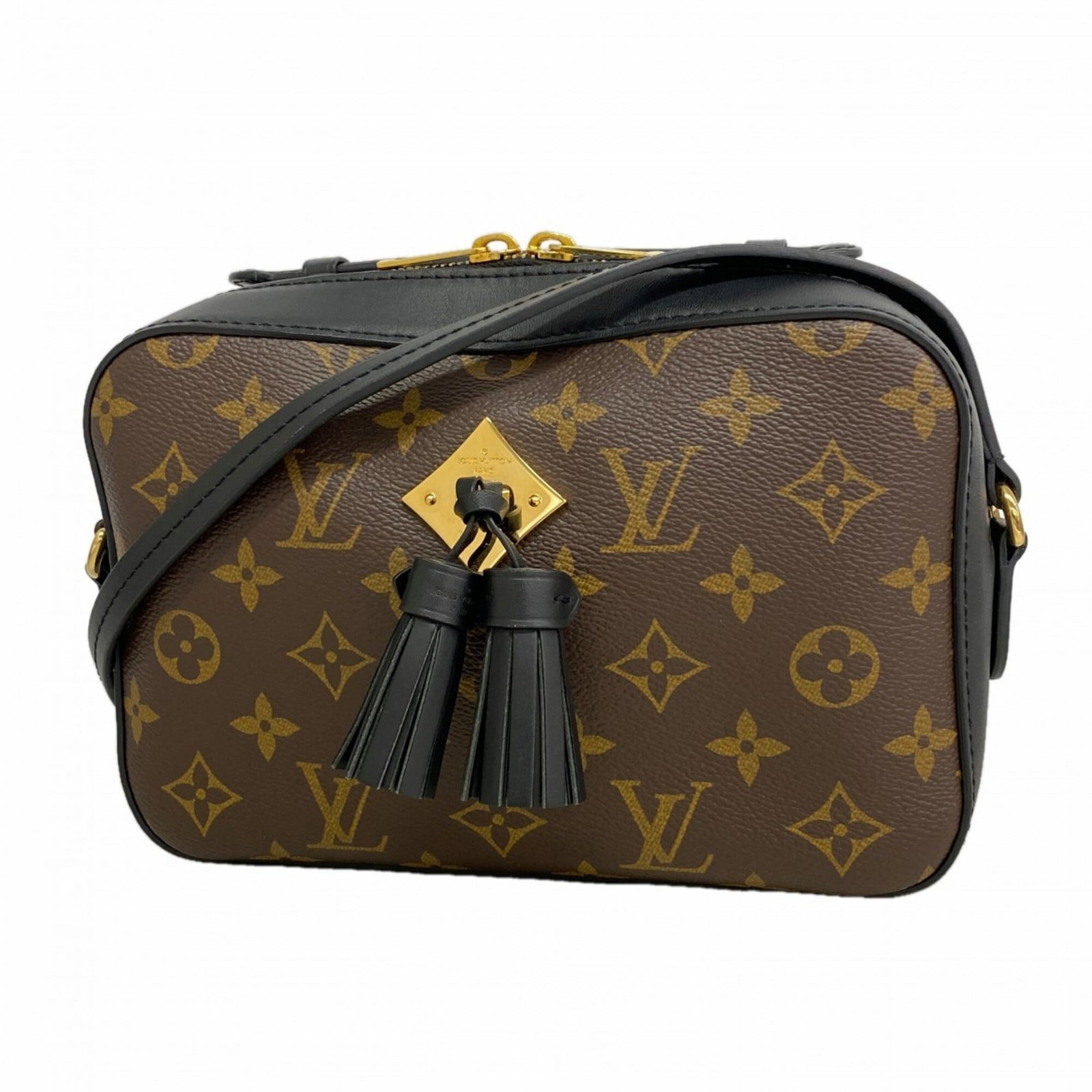 Louis Vuitton Handbag: Louis Vuitton Handbag Black and Brown Louis Vuitton Handbag, 14.5cm x 21.5cm x 7cm in size, offers a sleek and stylish design with its classic monogram pattern. The bag's durable construction and