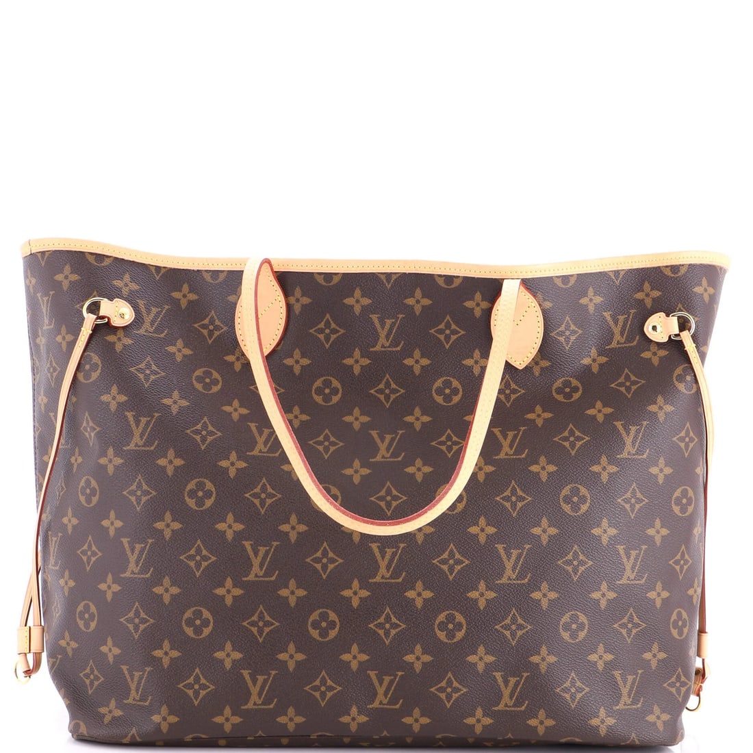 Louis Vuitton Neverfull NM Tote Monogram Canvas GM: Louis Vuitton Neverfull NM Tote Monogram Canvas GM Brown Louis Vuitton Neverfull NM Tote Monogram Canvas GM in Good Condition. This classic tote features a timeless monogram canvas design, gold