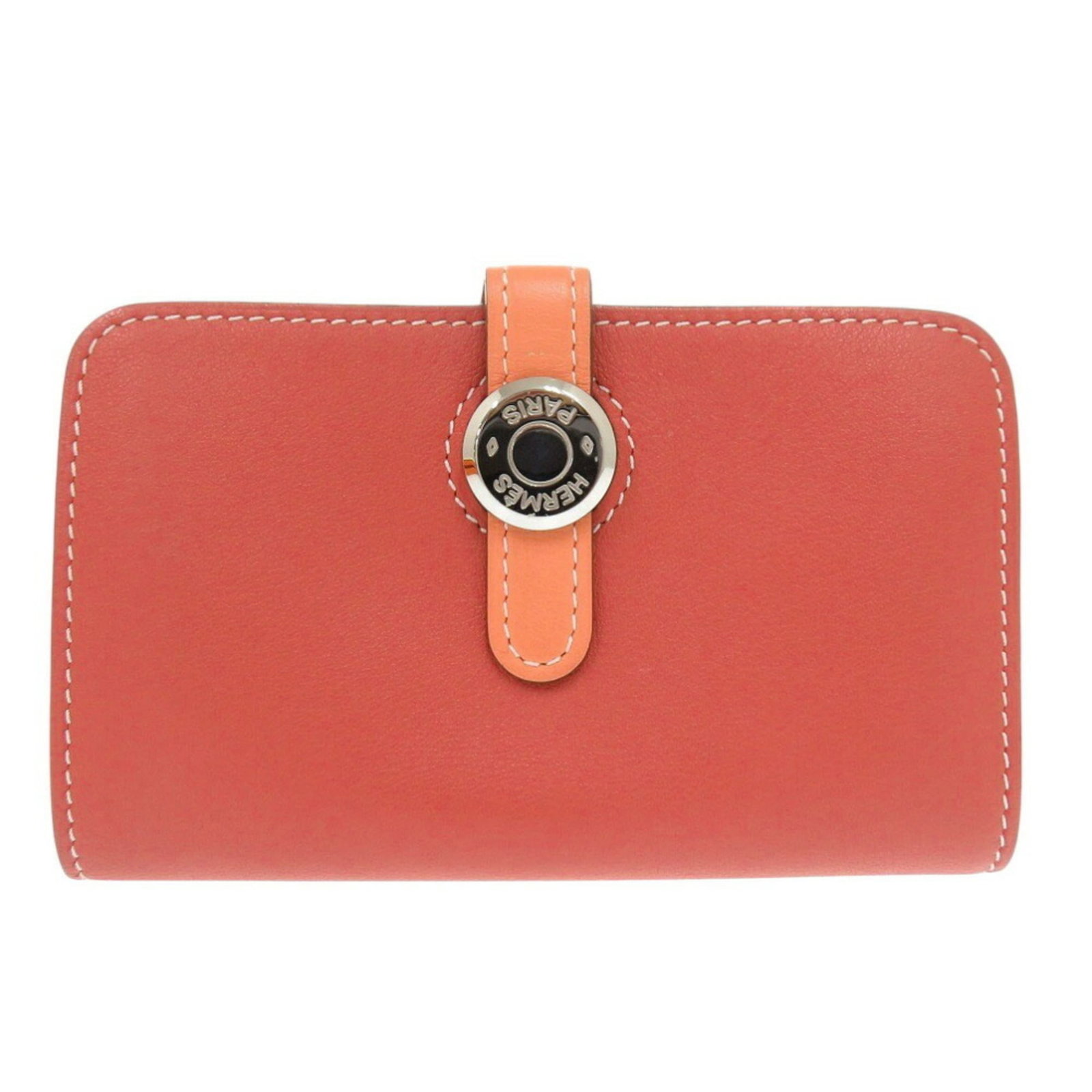 Swift Leather Coin Purse Case: Swift Leather Coin Purse Case Swift Leather Coin Purse Case in Crevette and Sanguine Colors. This compact, Swift leather coin purse case measures 7.5cm x 12cm x 1cm and comes with a box. Its elegant