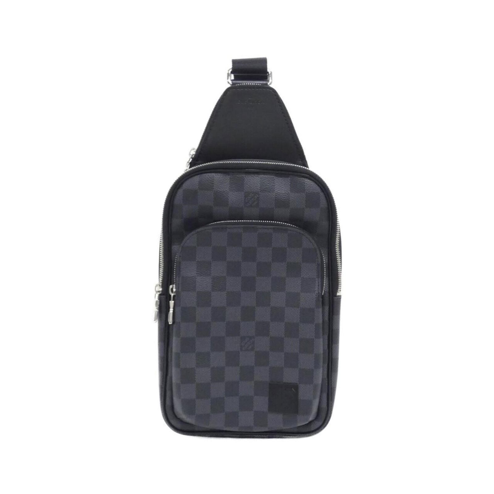 Shoulder bag coated canvas by Louis Vuitton: Shoulder bag coated canvas by Louis Vuitton Coated canvas by Louis Vuitton, featuring graphite color and silver hardware, adds an edgy touch to any outfit. This shoulder bag measures 31cm x 20cm x
